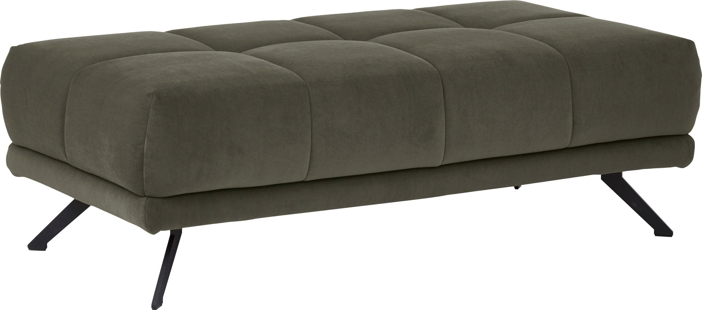 DIE PLANBAR Polsterhocker Olive Samtoptik