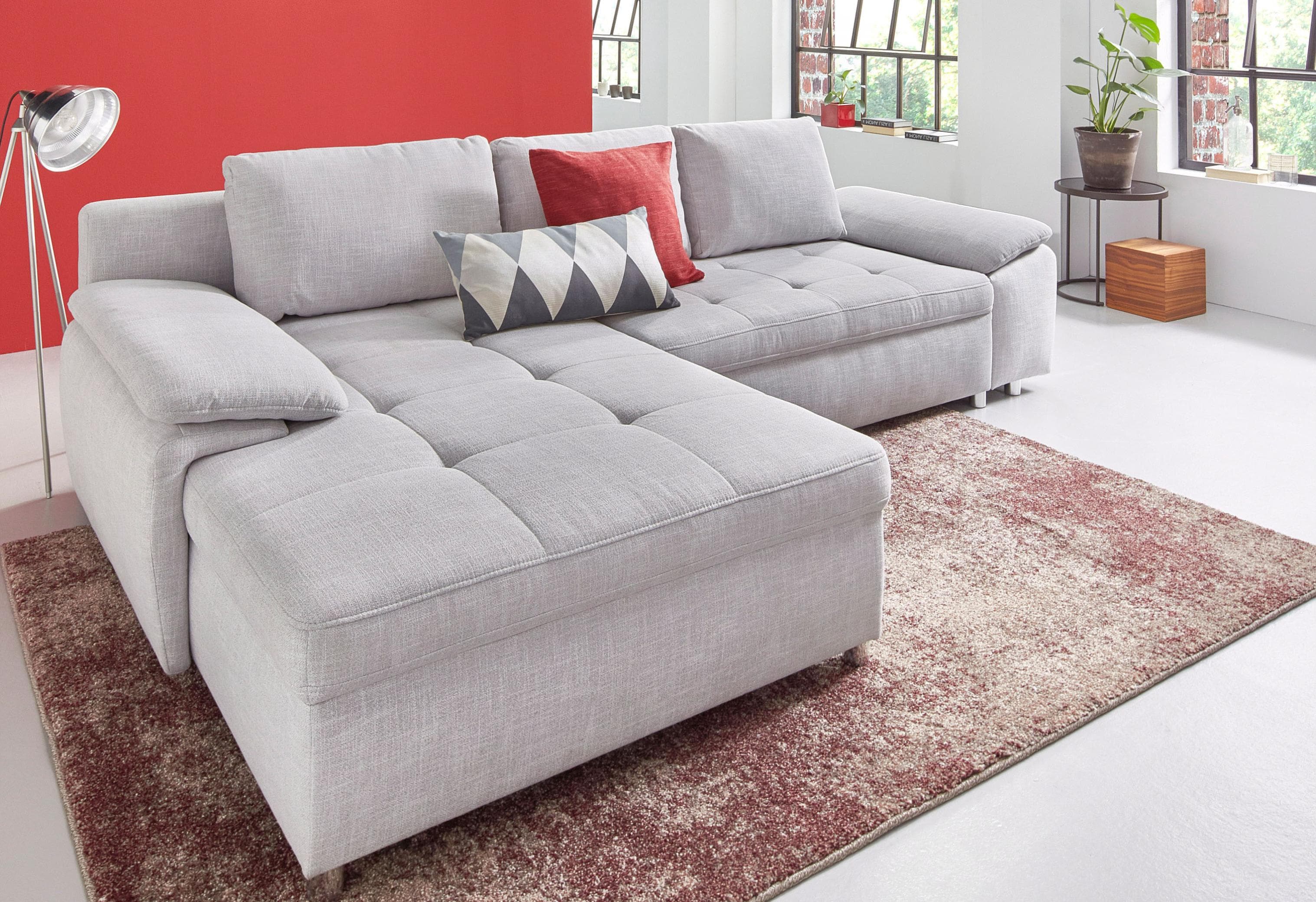 HOME AFFAIRE Ecksofa Labene L-Form Silber Modern