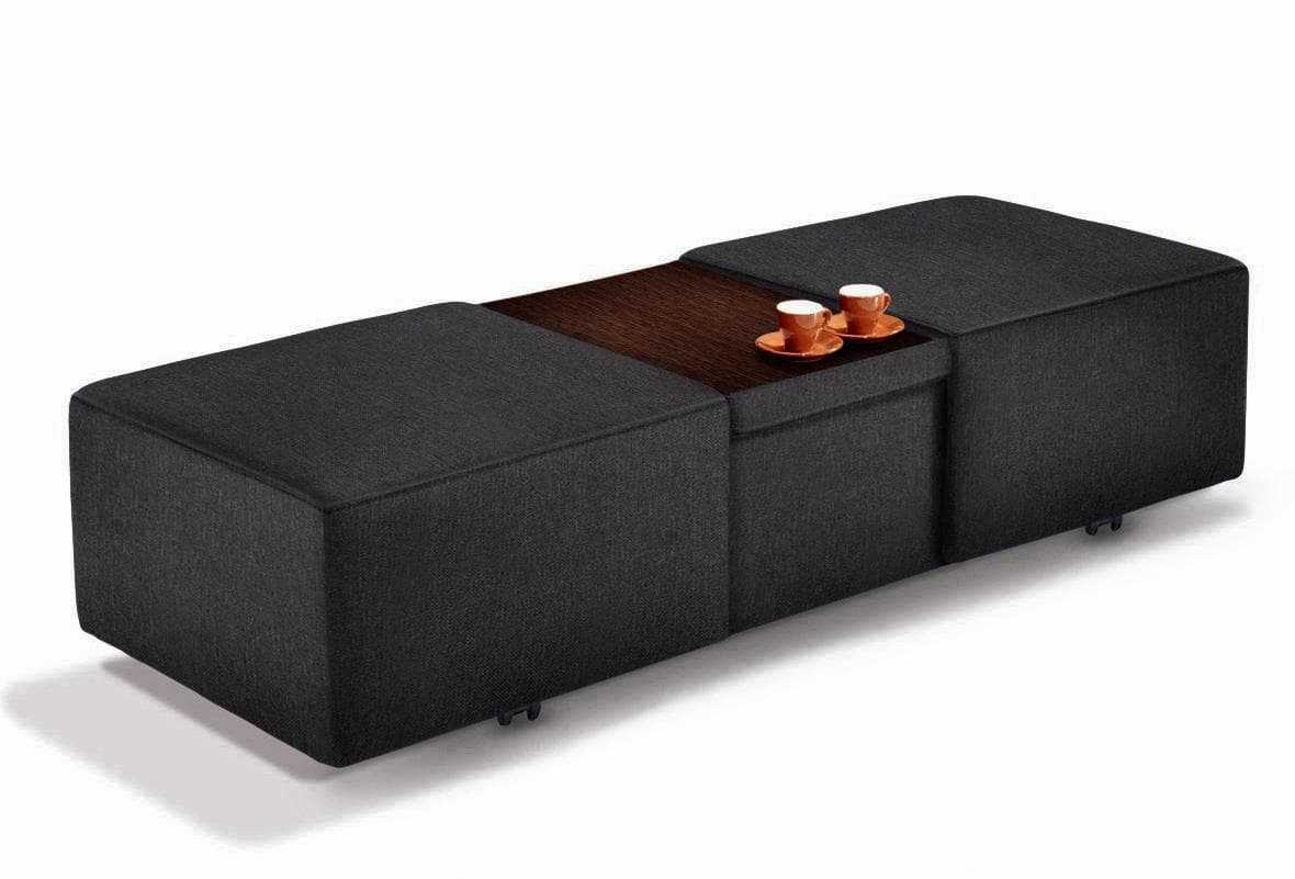 W.SCHILLIG Hocker taboo Anthrazit Ausziehbar mit Stauraum