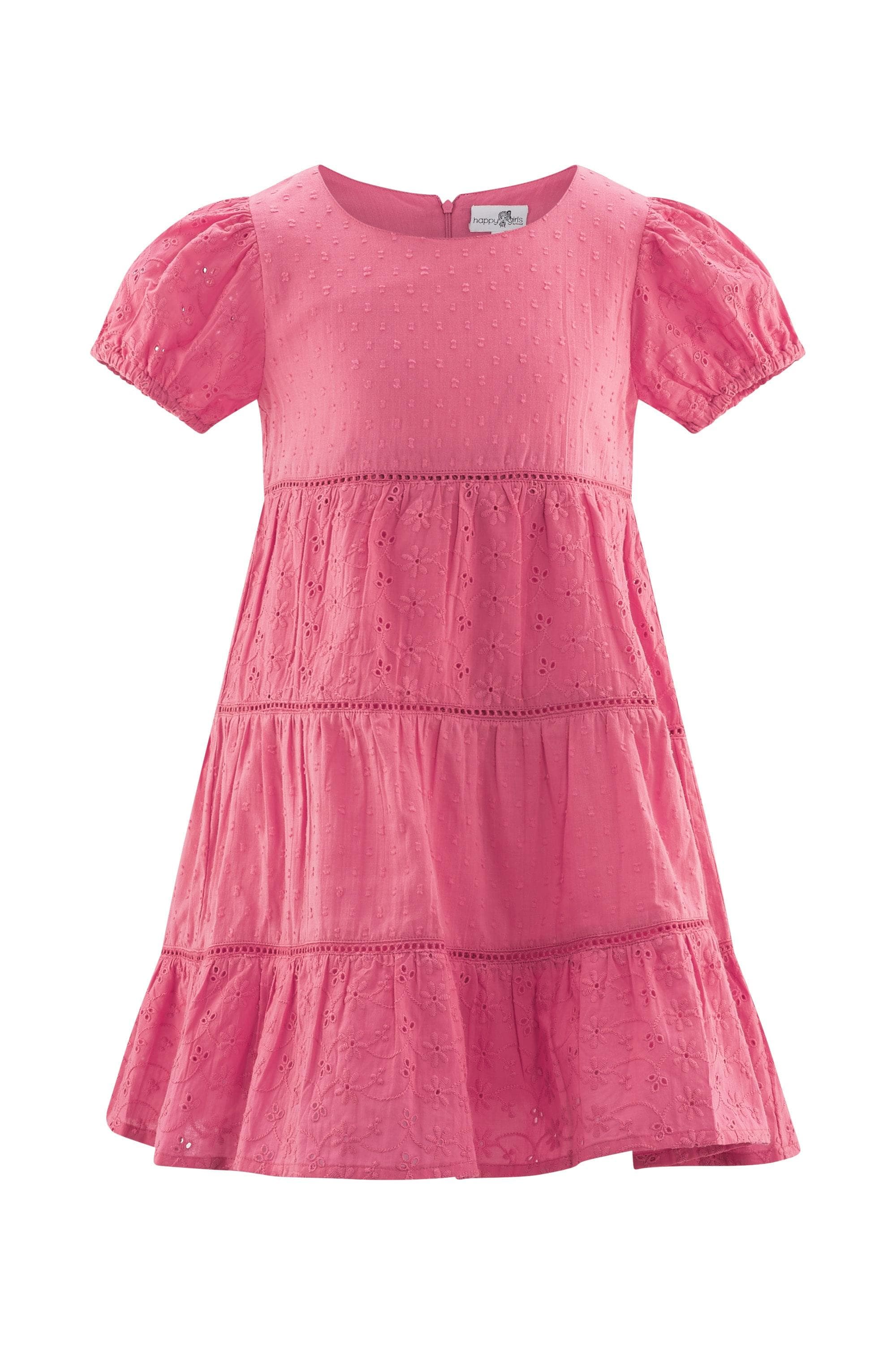 HAPPY GIRLS Sommerkleid Mädchen pink 100% Baumwolle Gr. 116