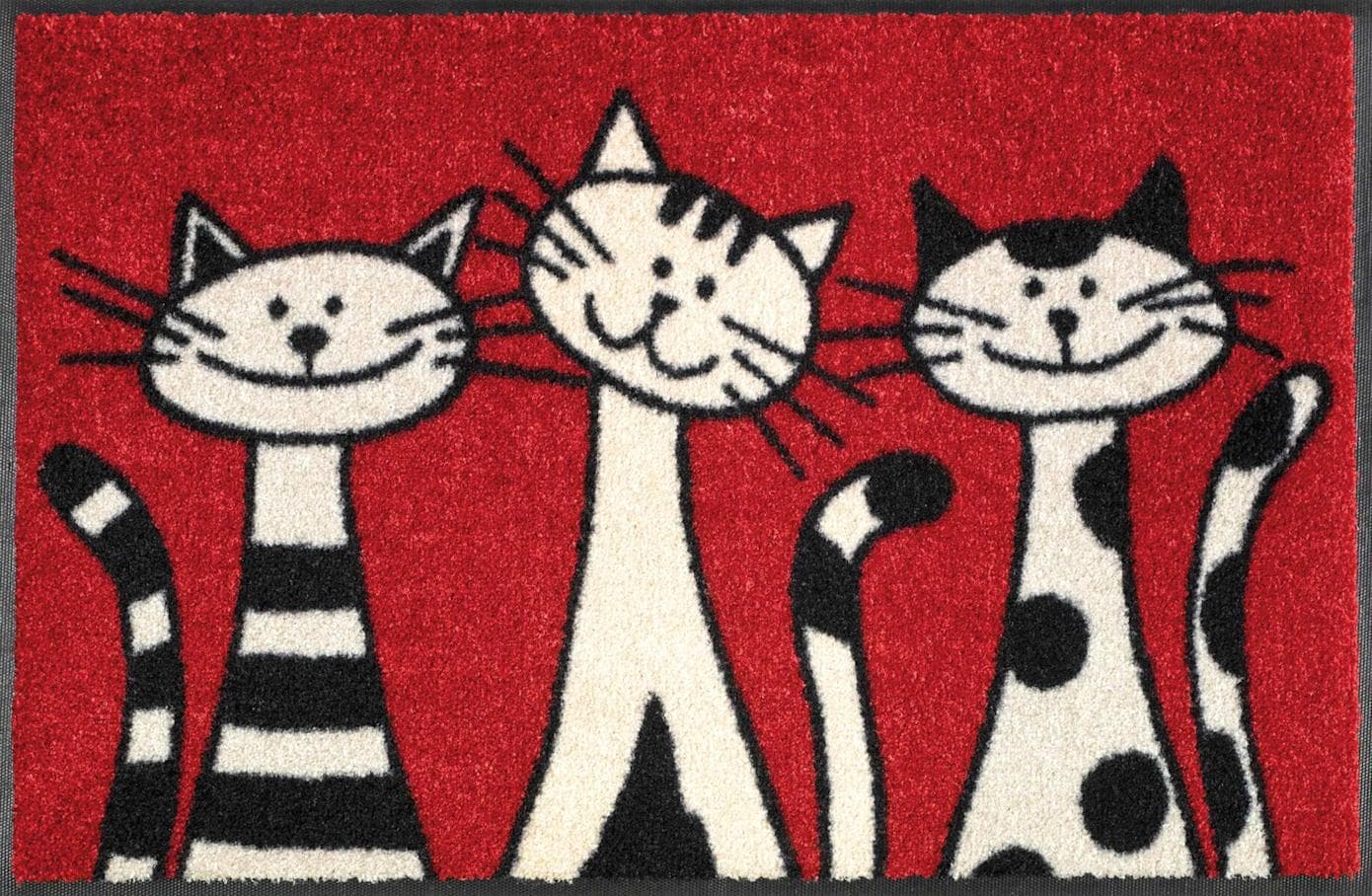 wash+dry by Kleen-Tex Fußmatte Three Cats Katzenmotiv