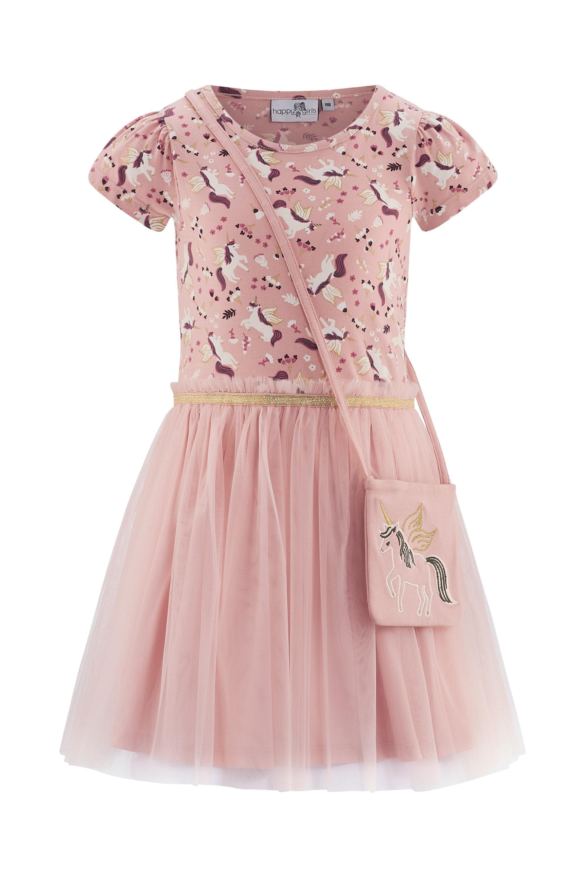 Happy Girls Sommerkleid Mädchen Einhorndruck Powder Pink