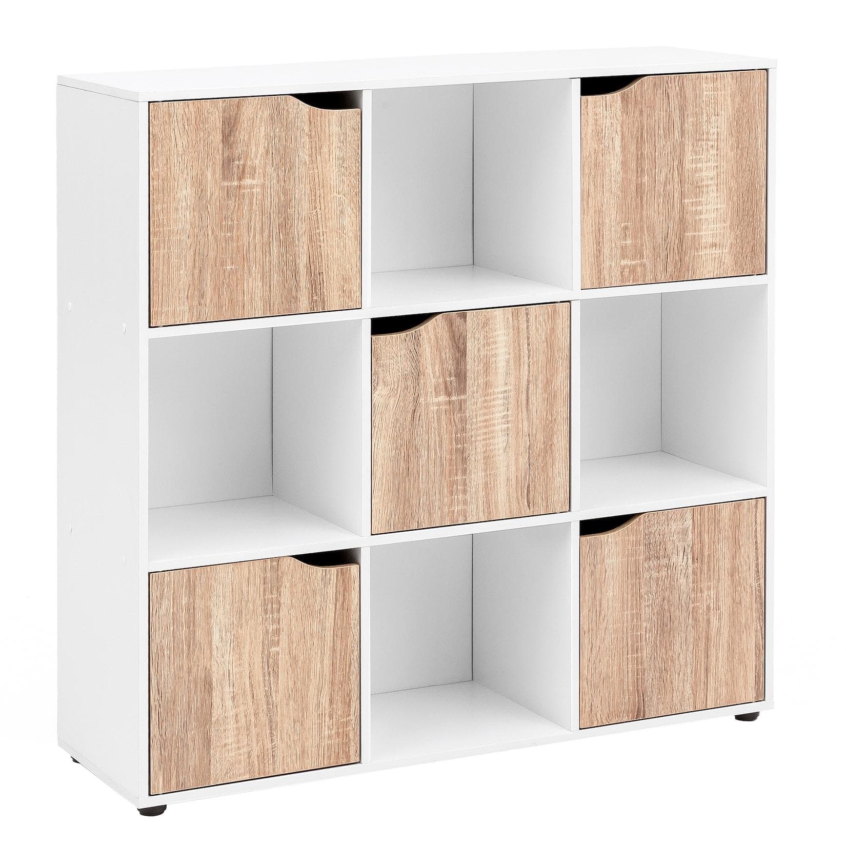 FineBuy Standregal MASSA 9 Fächer Modernes Bücherregal Sideboard