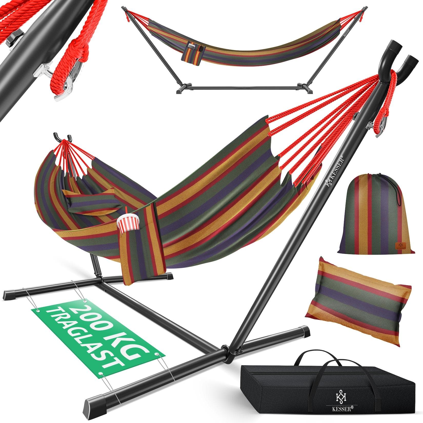 KESSER® Hängematte LAKE Doppelhängematte 2 Personen