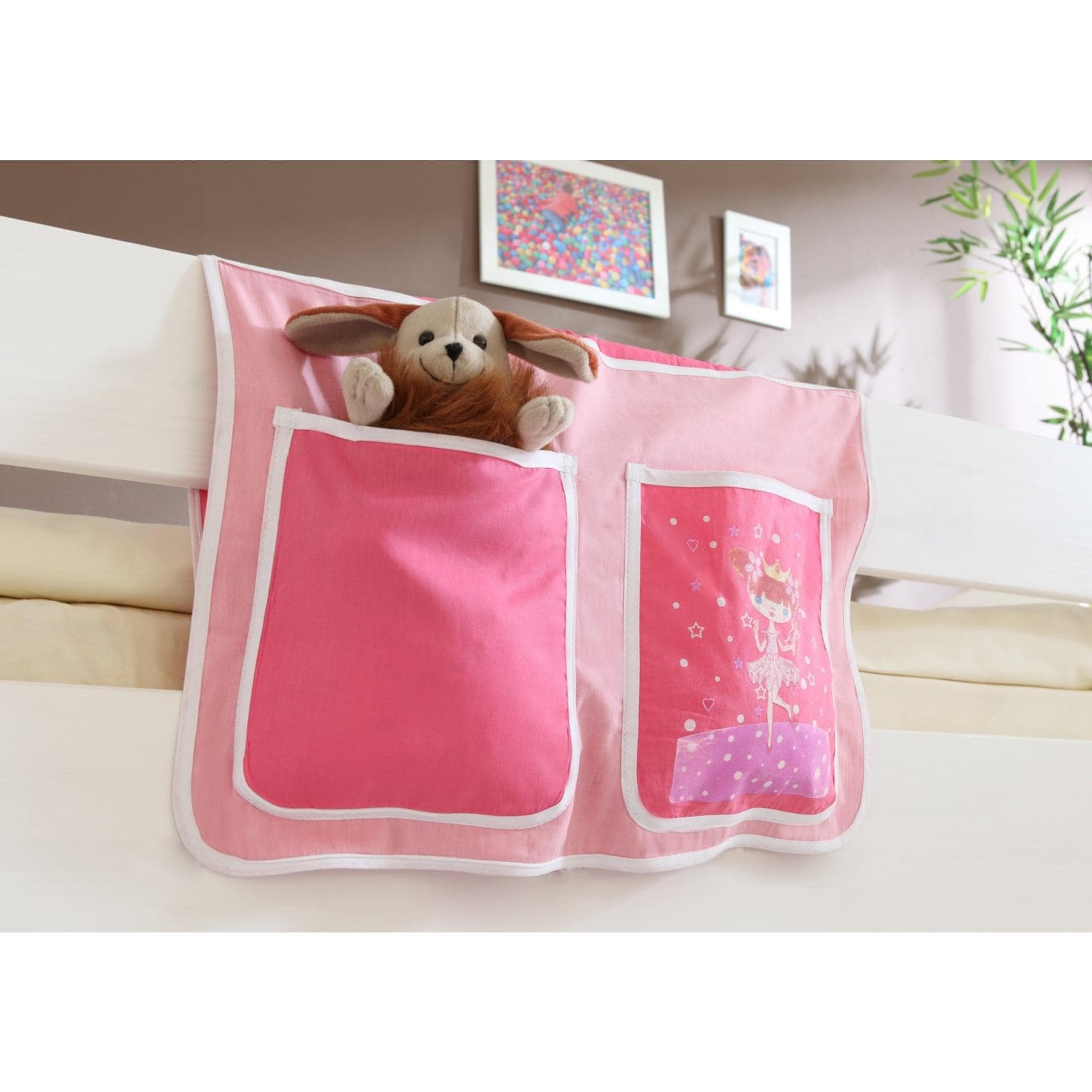 TiCAA Kinder Bett-Tasche für Hochbett und Etagenbett Baumwolle