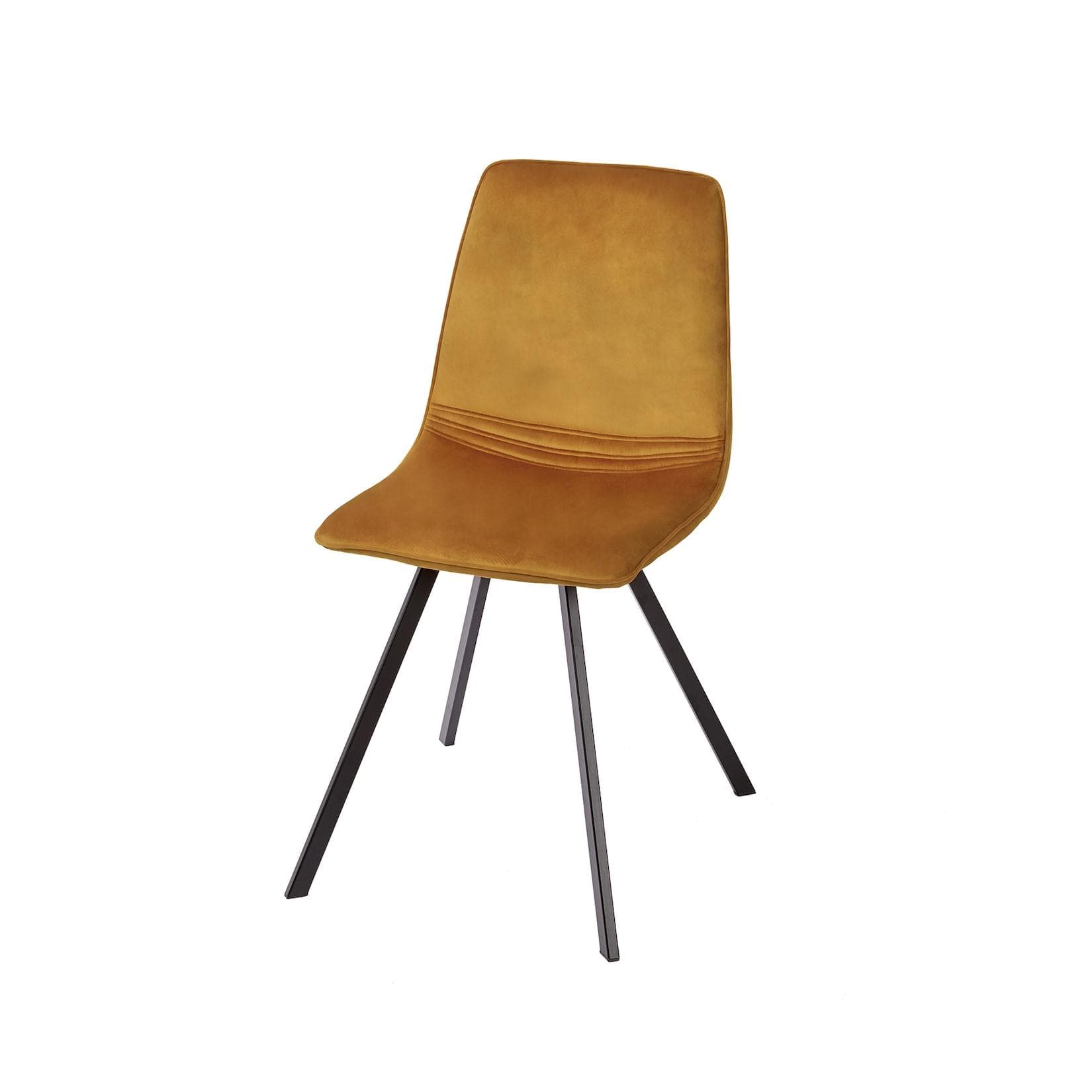 riess-ambiente Esszimmerstuhl AMSTERDAM CHAIR senfgelb Schwarz Samt Metall Retro