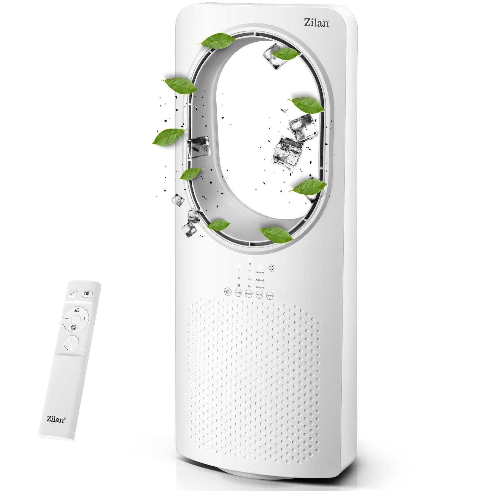 Zilan Turmventilator mit Fernbedienung 3 Stufen Timer LED-Anzeige