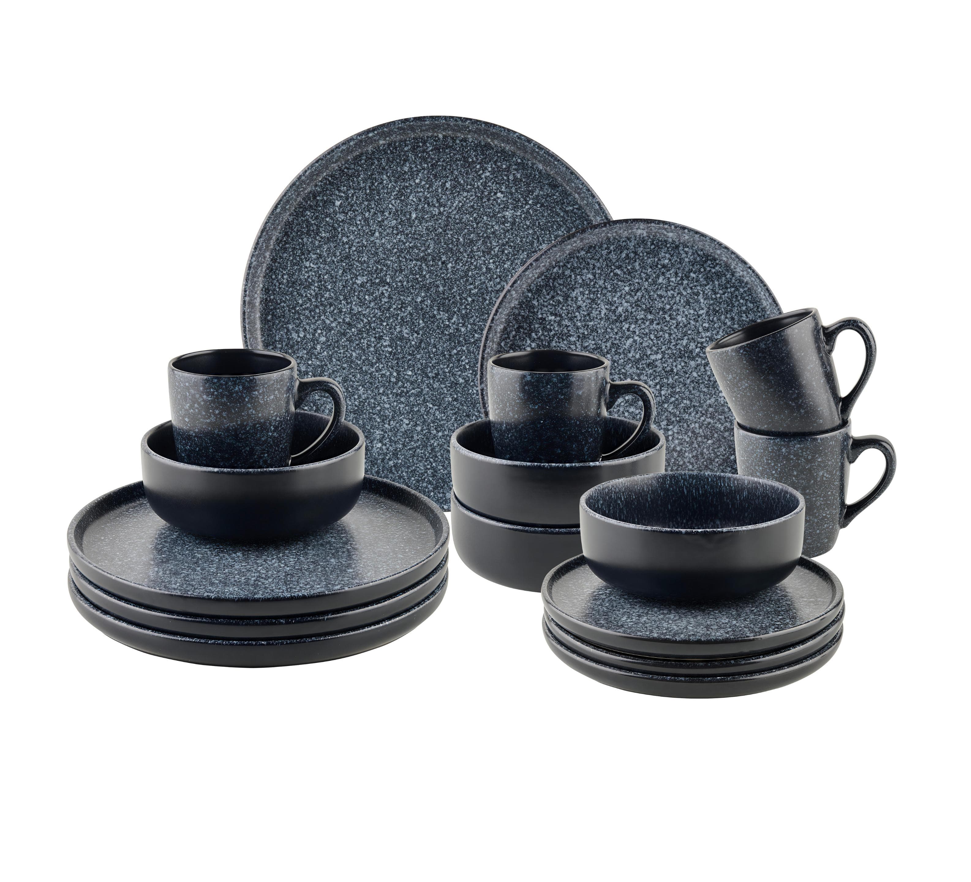 Kombiservice Granite 16-teilig Dunkelgrau