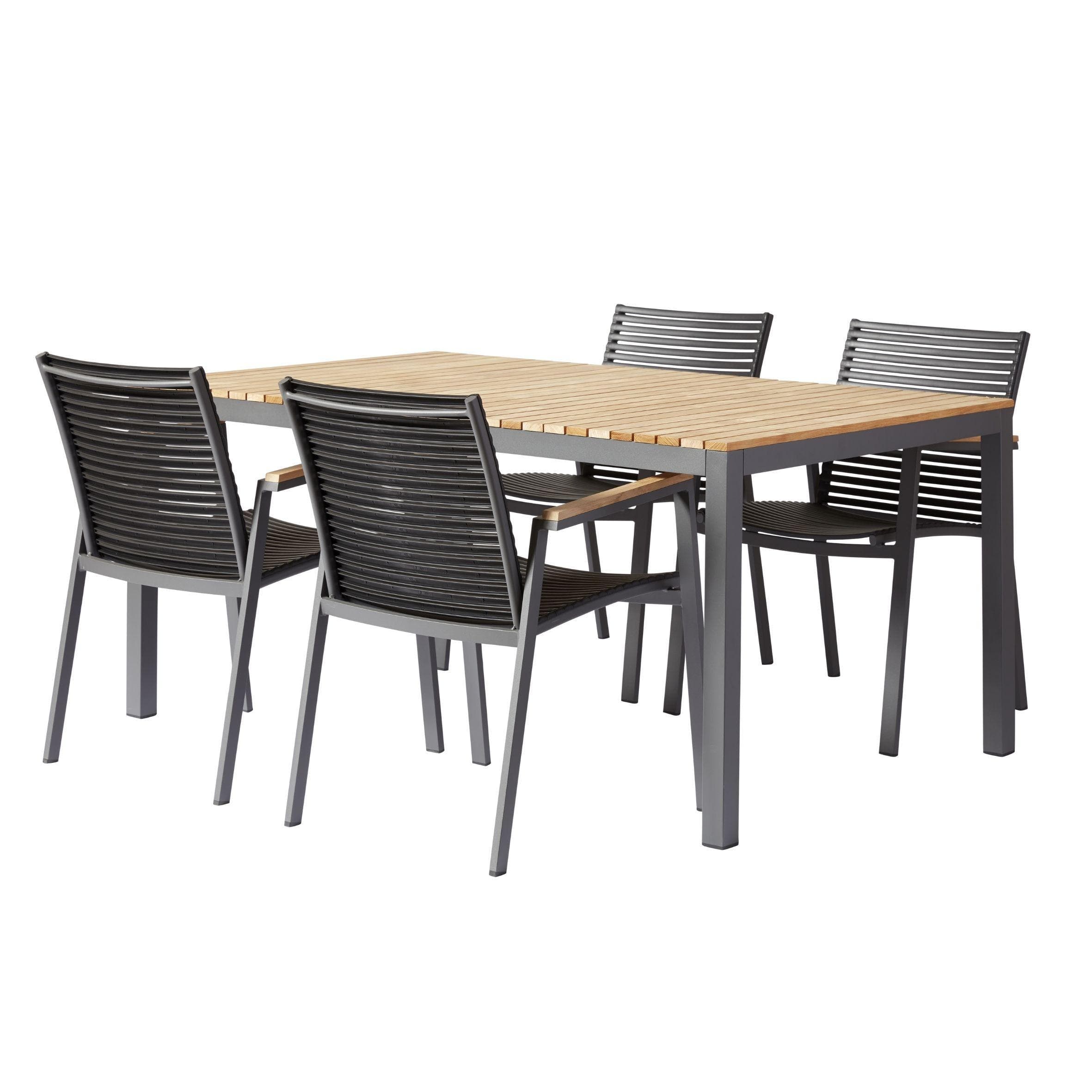 Gartentischgruppe Mood Extreme 5-tlg. Anthrazit Teak