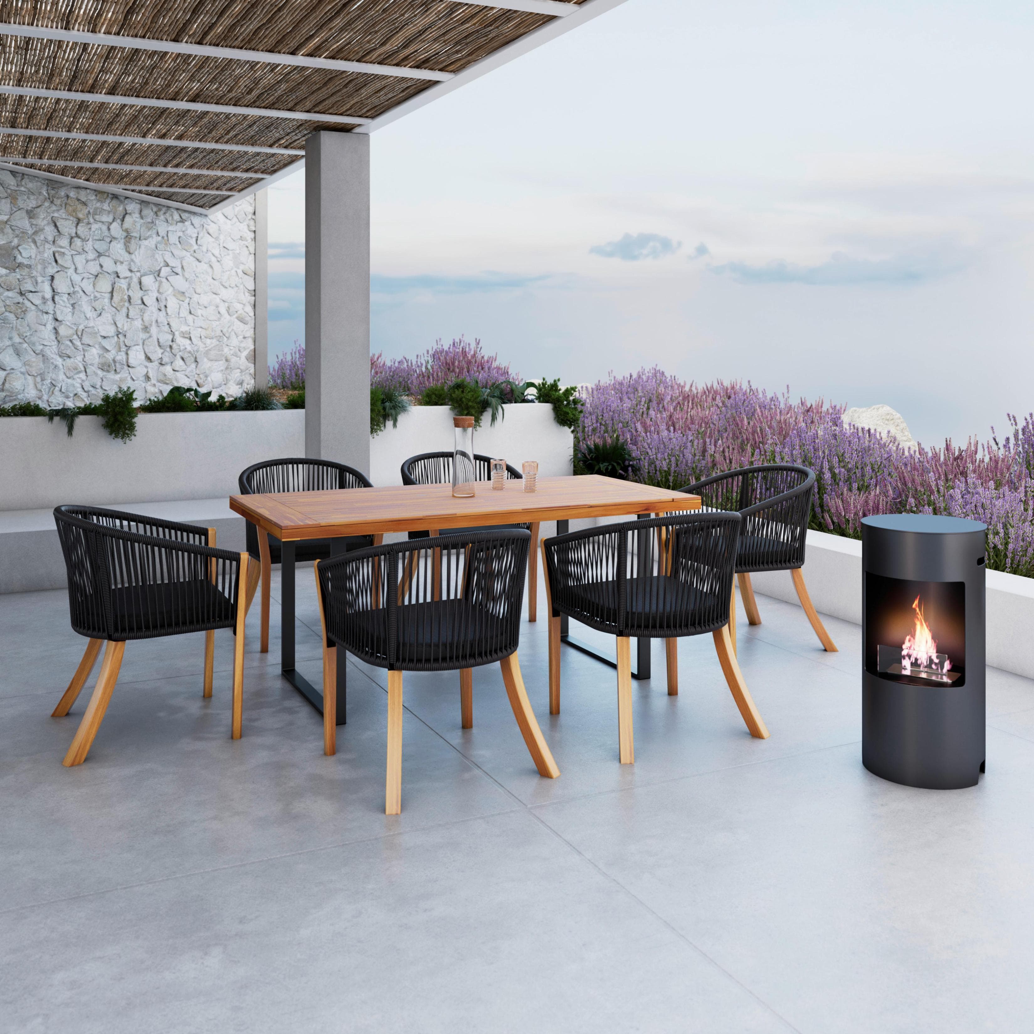 VIDAXL Gartenset Alina Schwarz Akazie Aluminium