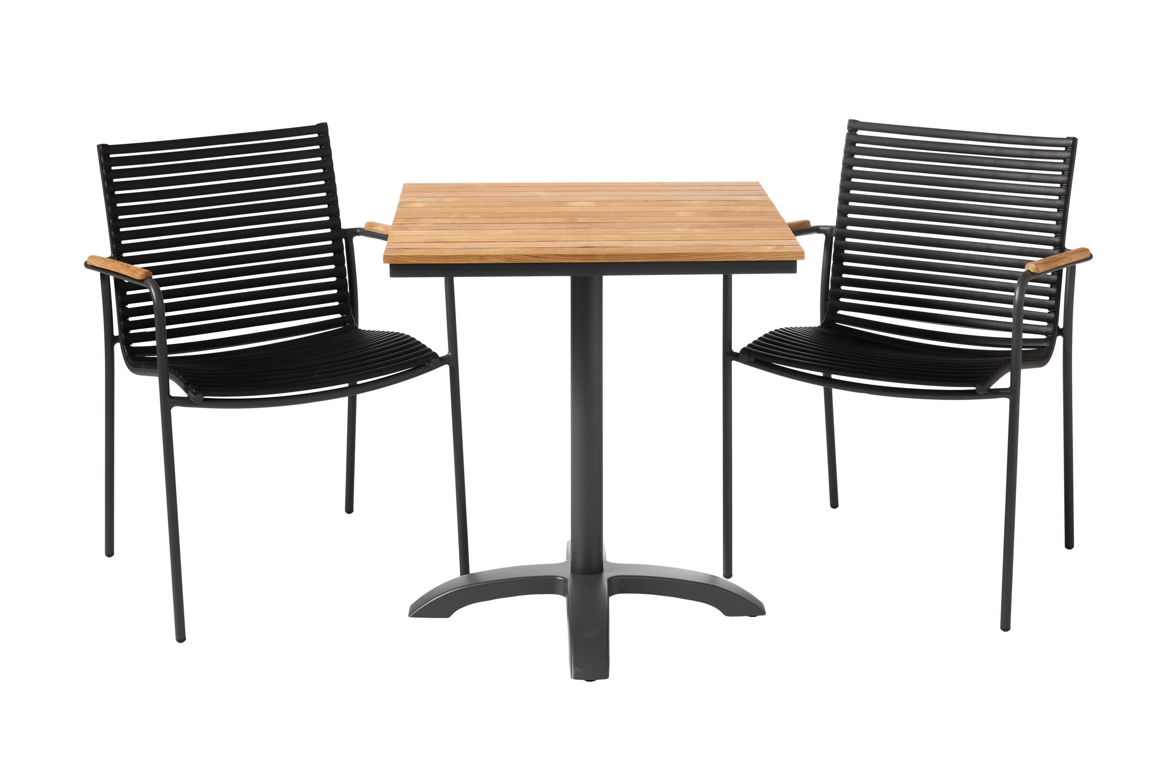 Mood Cafe Balkon-Set 3-teilig Anthrazit/Teak