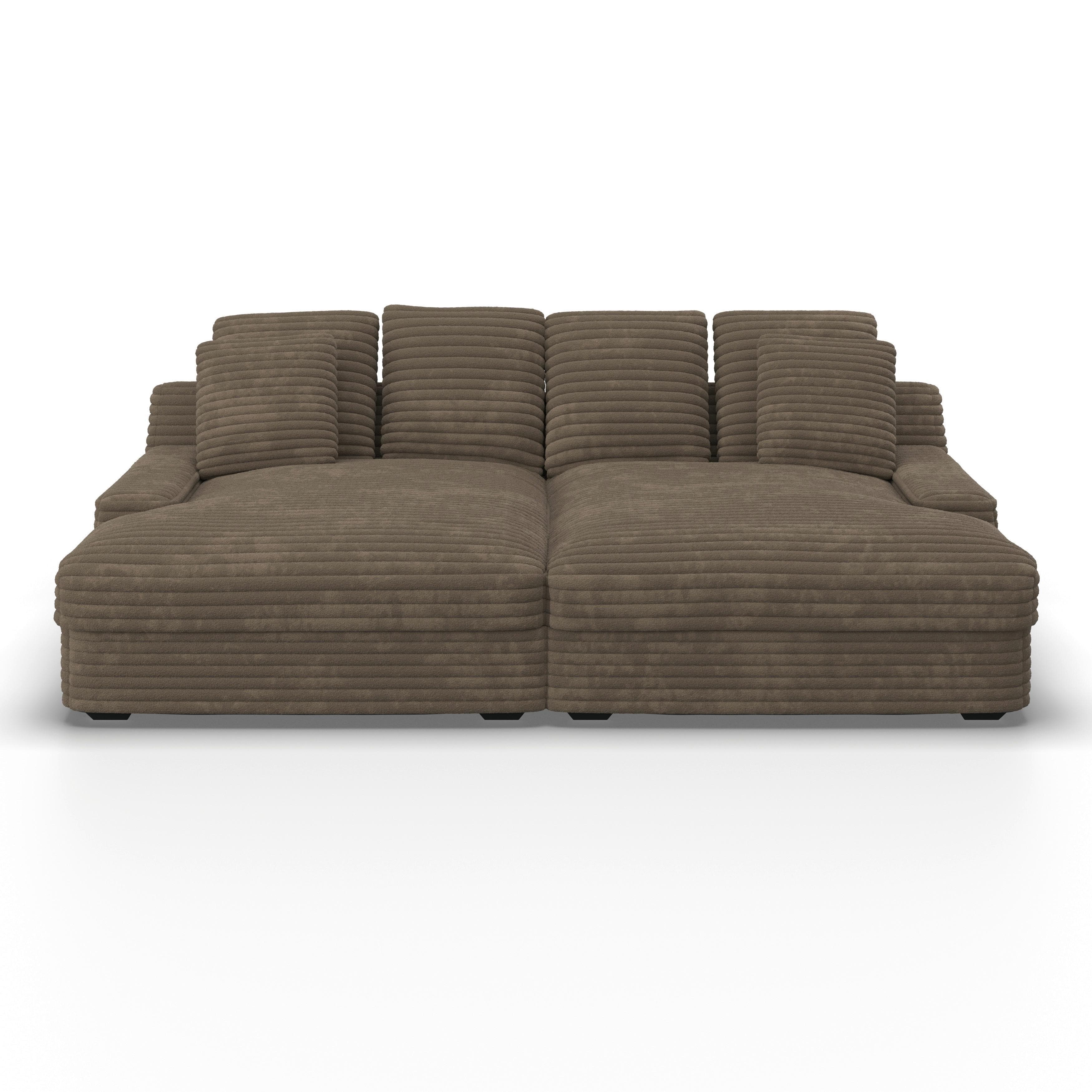 Eleonora Big Sofa Loveseat Braun Cord