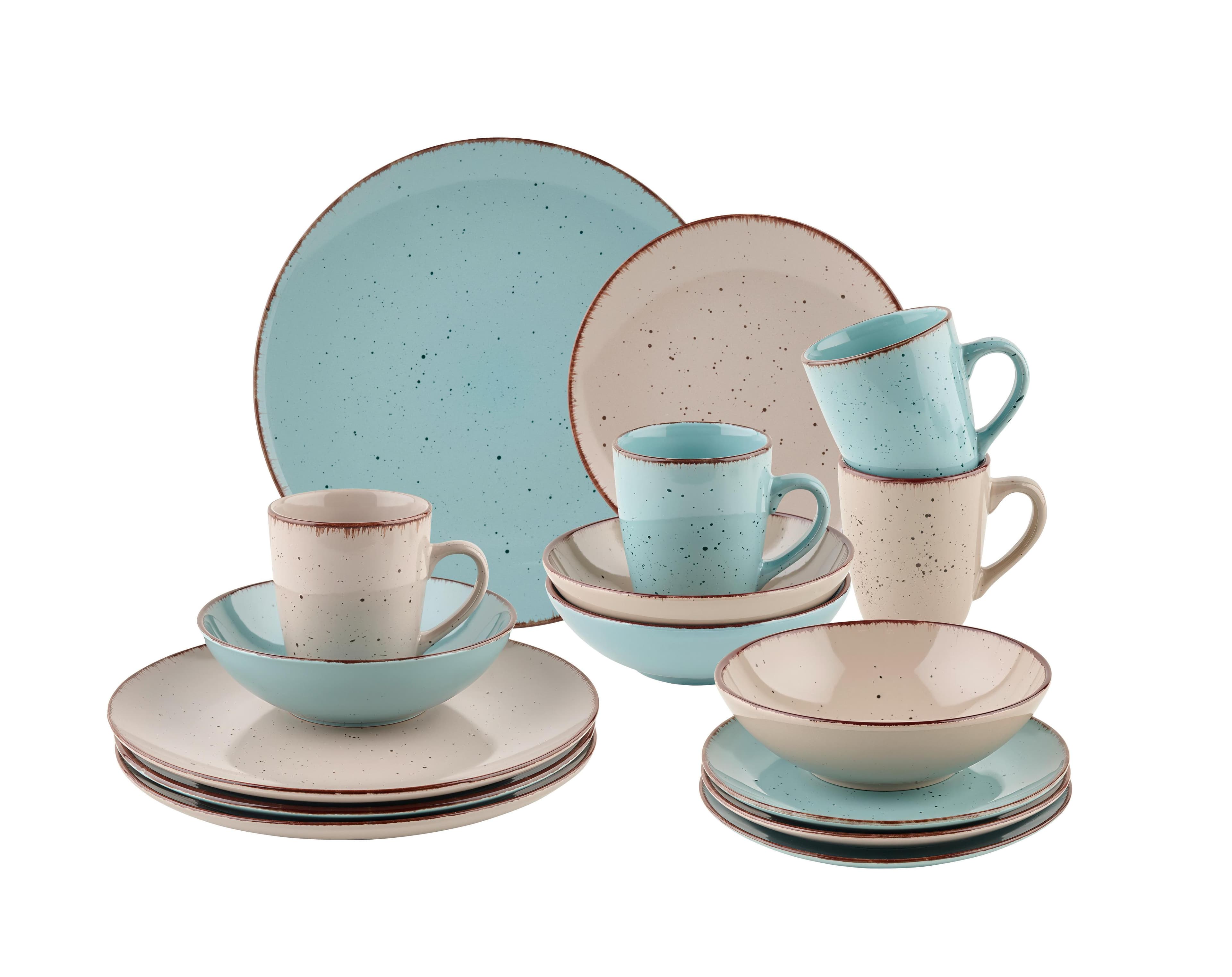 Kombiservice Milan 16-teilig Türkis Beige