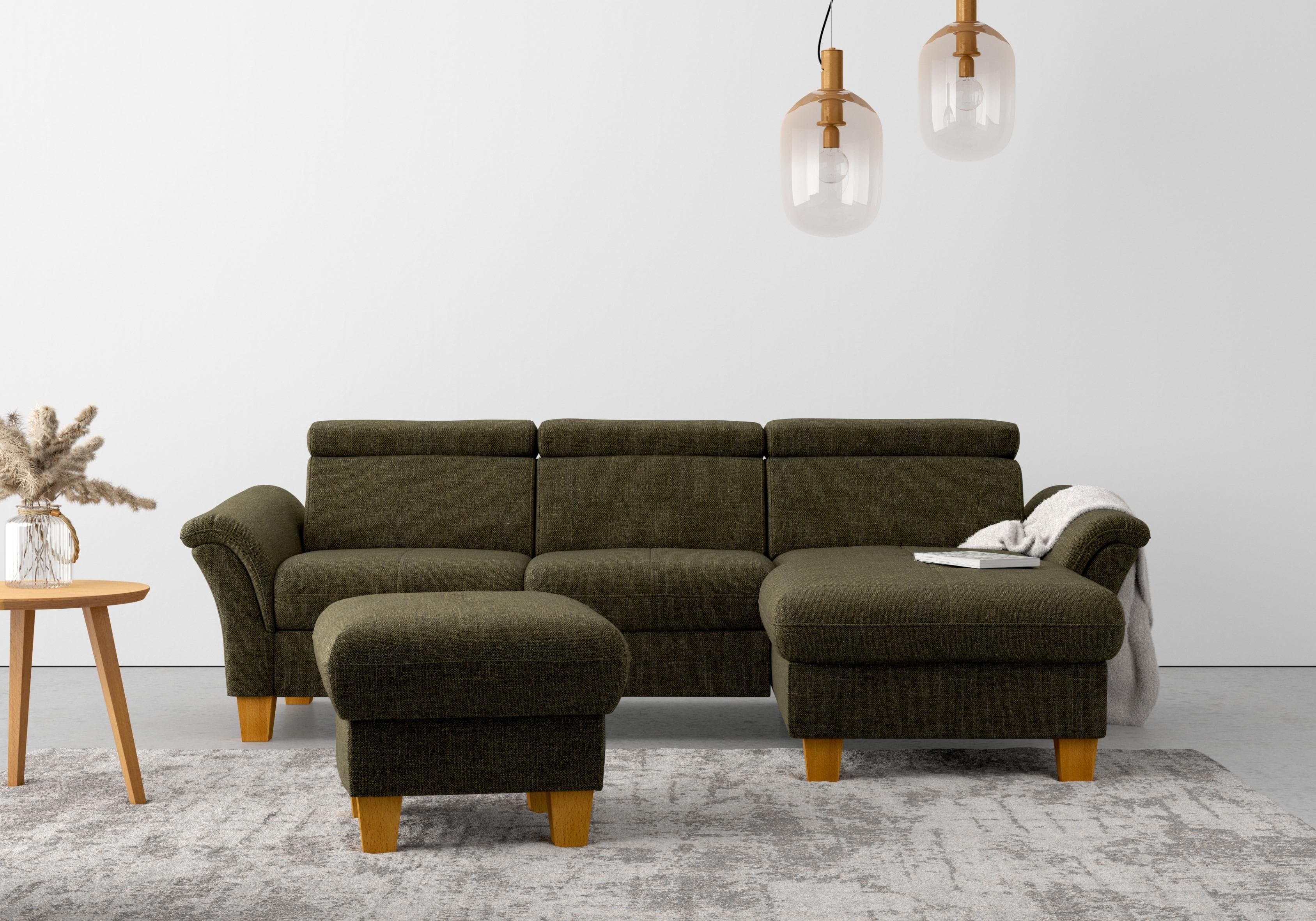 Home Affaire Ecksofa Lindgren L-Form Khaki mit Relaxfunktion