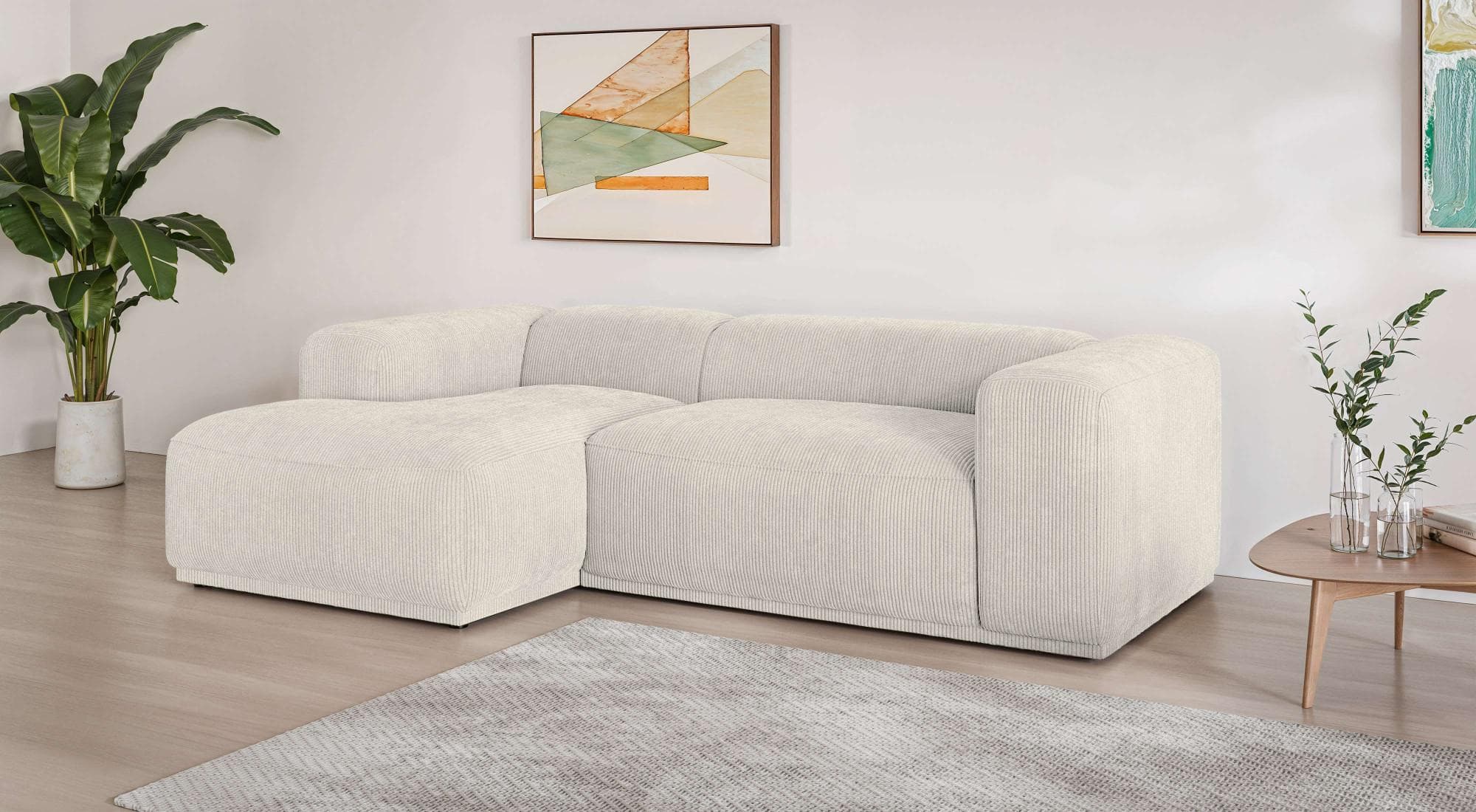 S.OLIVER EMMERIK Designersofa L-Form Beige Cord