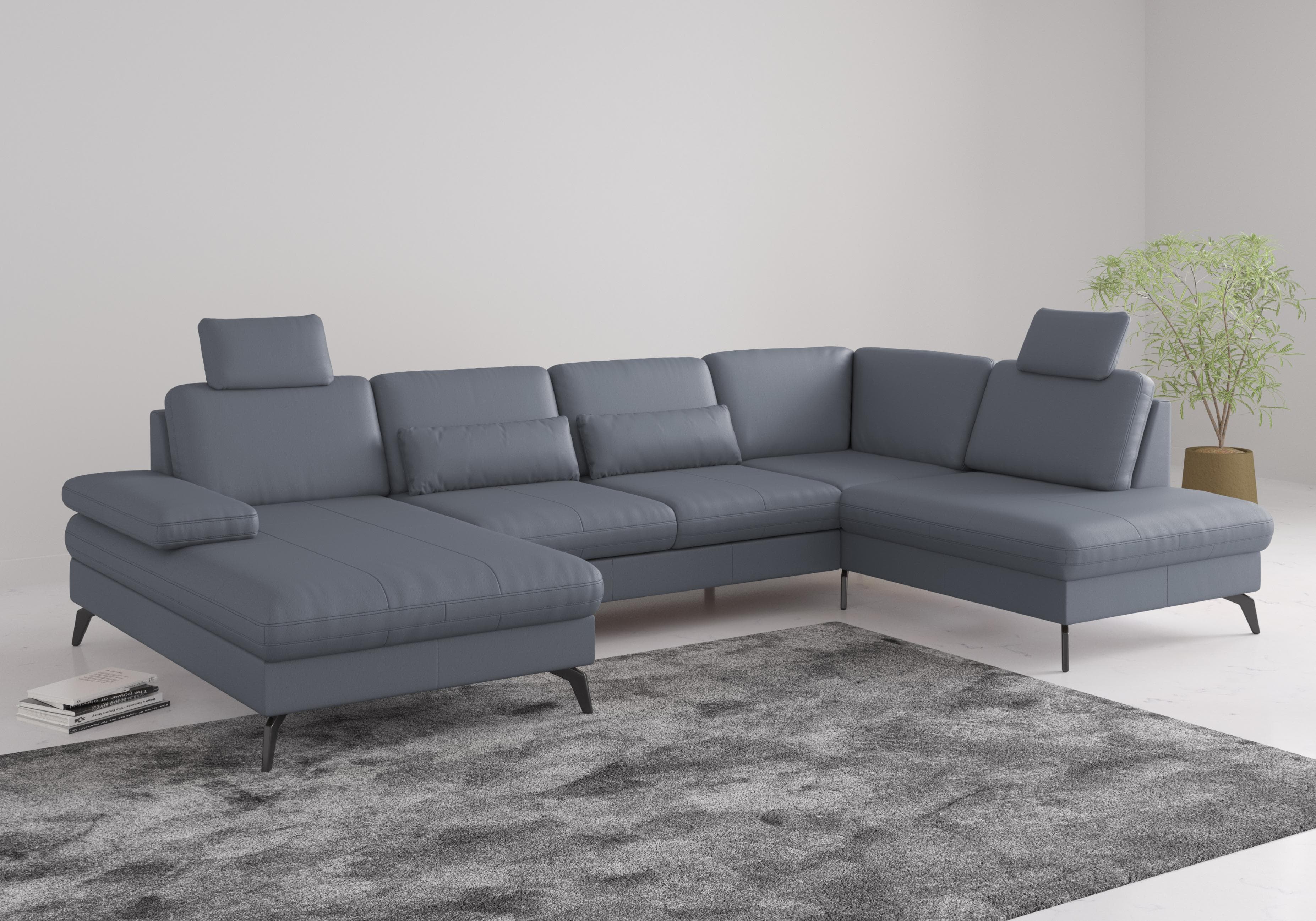 SIT & MORE Morris Jubi Wohnlandschaft GrauBlau mit Bettfunktion