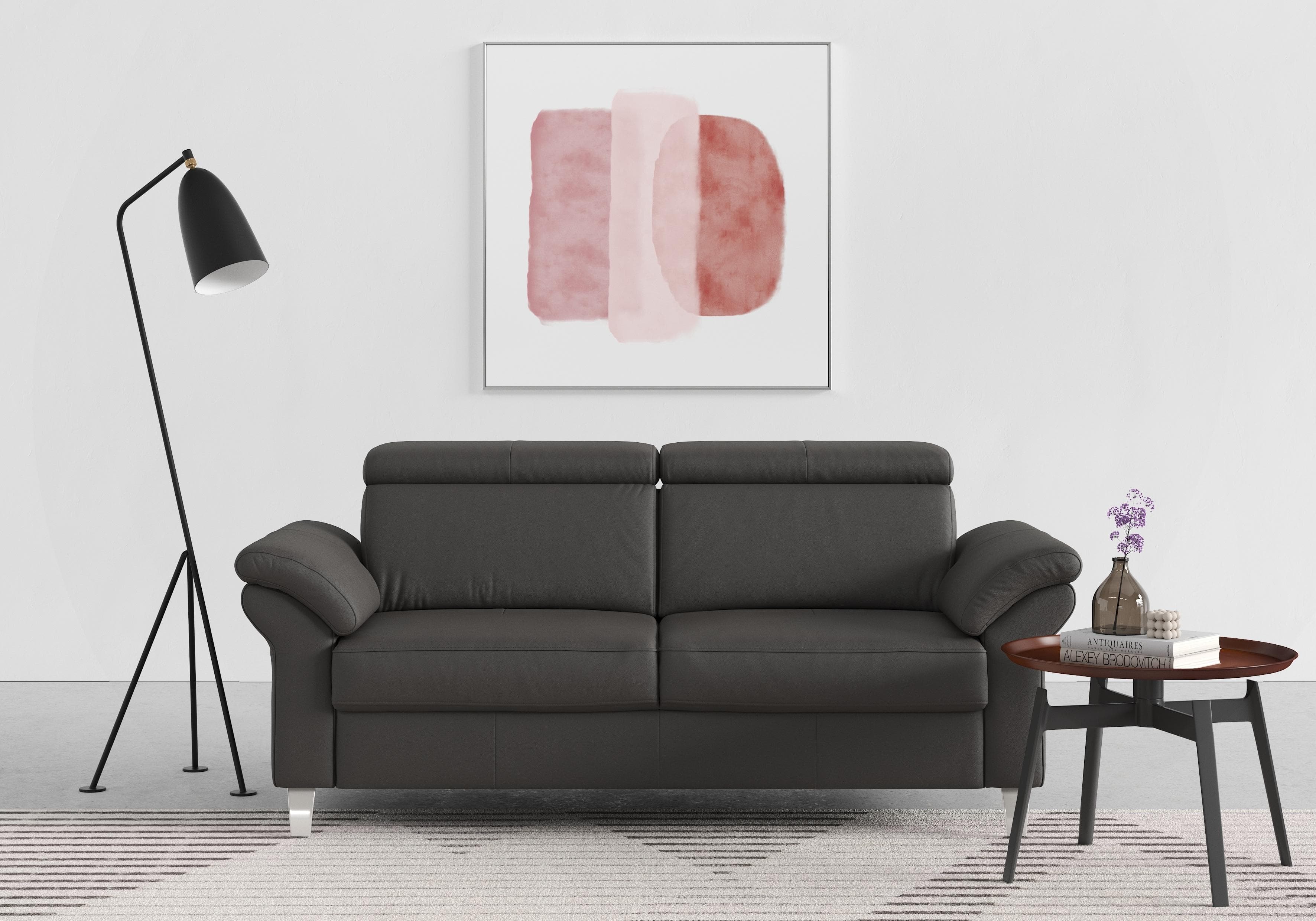SIT & MORE Arngast 2,5-Sitzer Sofa Mocca NaturLEDER® mit Kopfteilverstellung