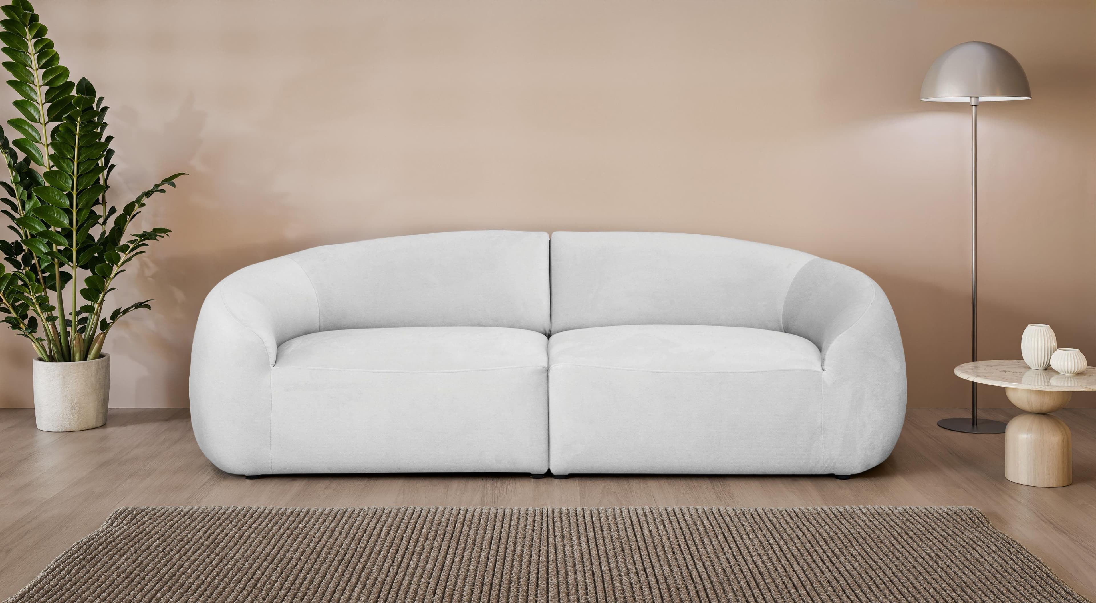 LeGer Home Big-Sofa YANI Grau Organische Form