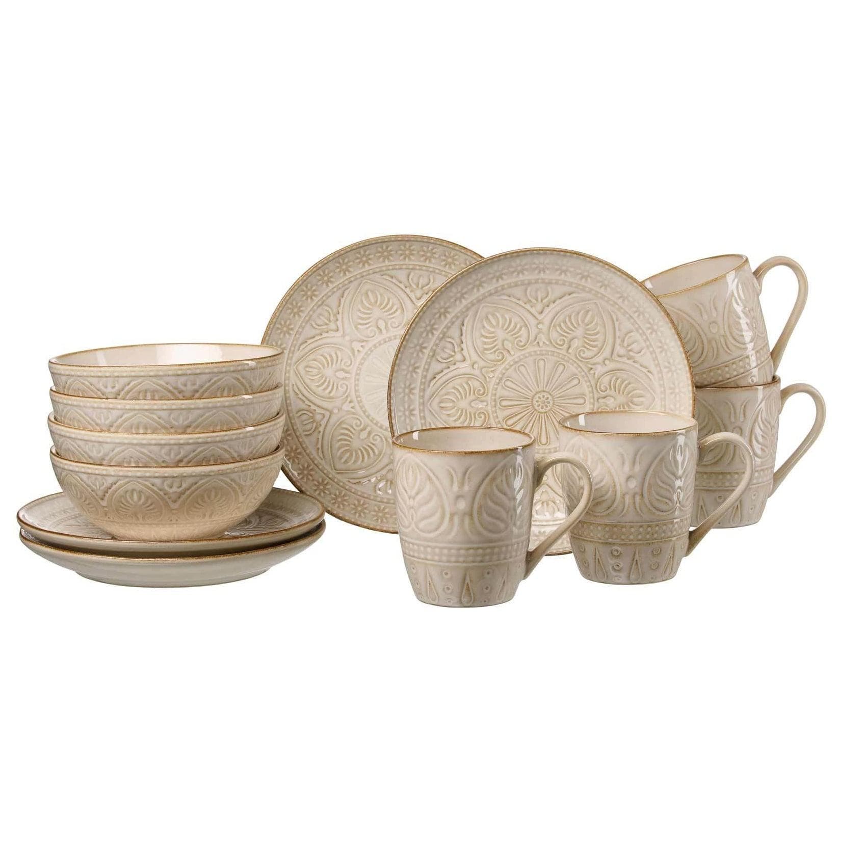 Ritzenhoff & Breker Frühstücks-Geschirrset Omara Beige 12-tlg. Steingut
