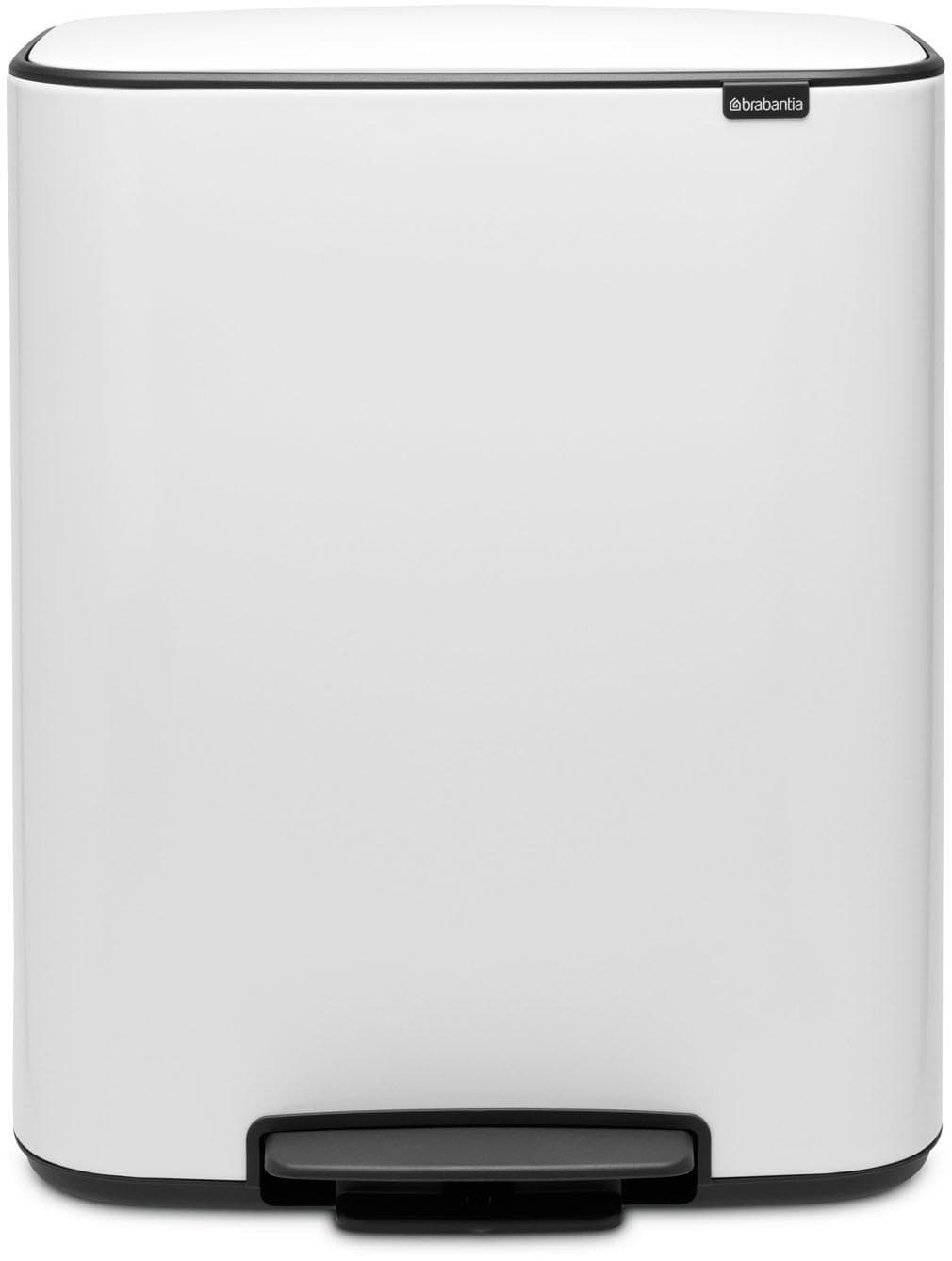Brabantia Bo Treteimer 2 x 30L Weiß Kunststoff Metall