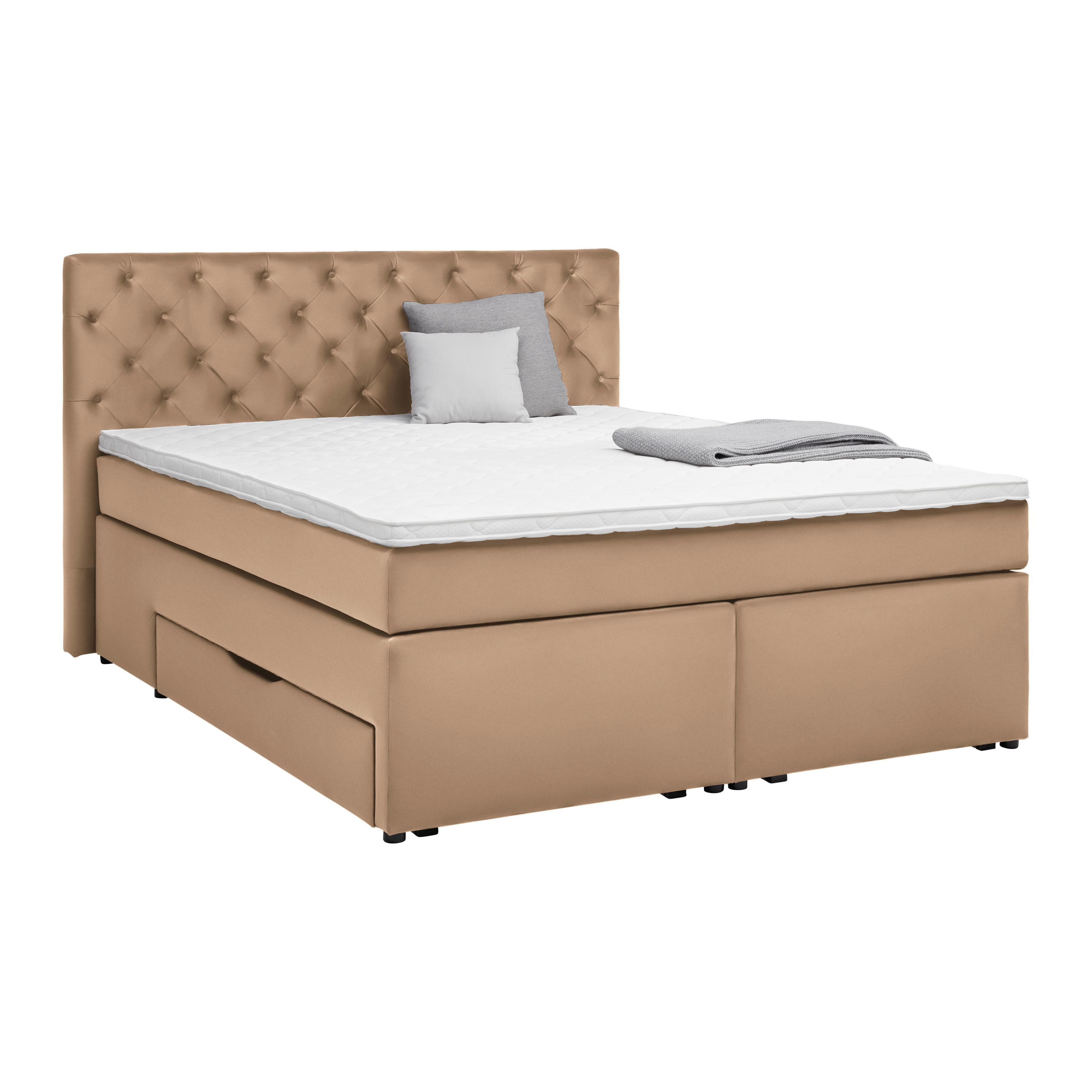 Boxspringbett Chester Terracotta 160x200cm Modernes Polsterbett