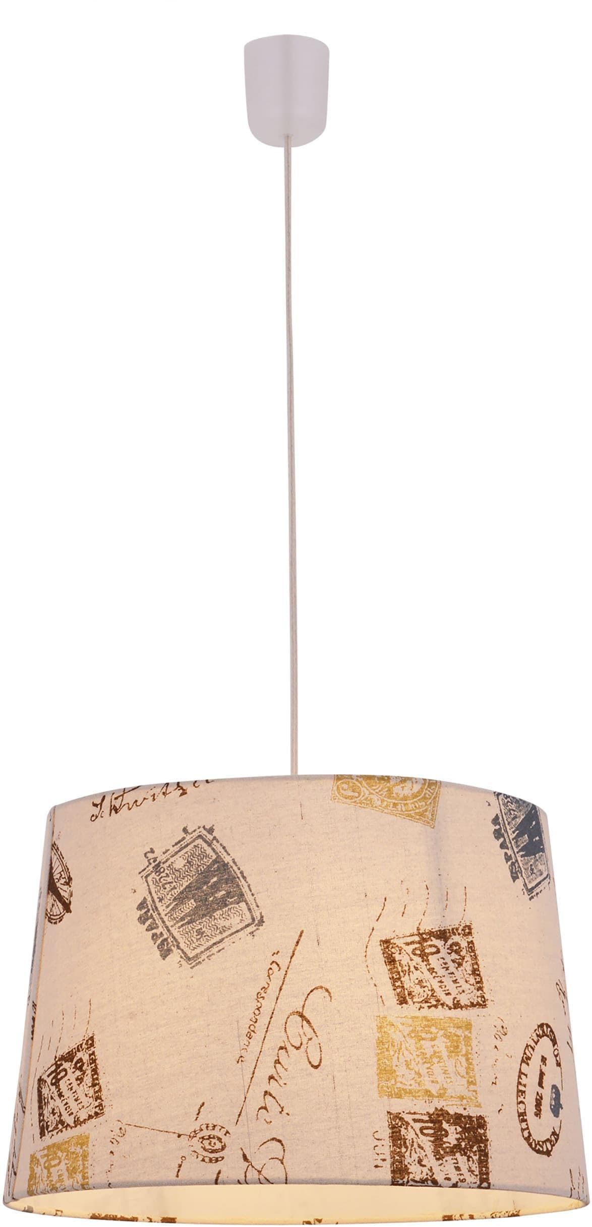 Näve Pendelleuchte PRINT: Transparente Braun Metall-Kunststoff-Leuchte mit Motiv