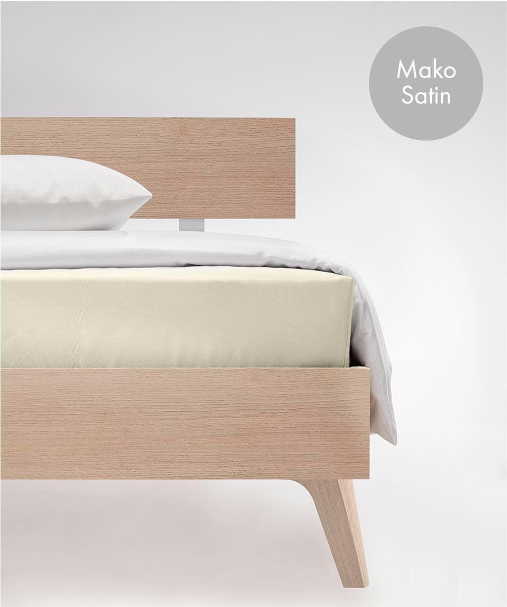 Fleuresse Spannbettlaken Mako-Satin Creme 100x200 cm