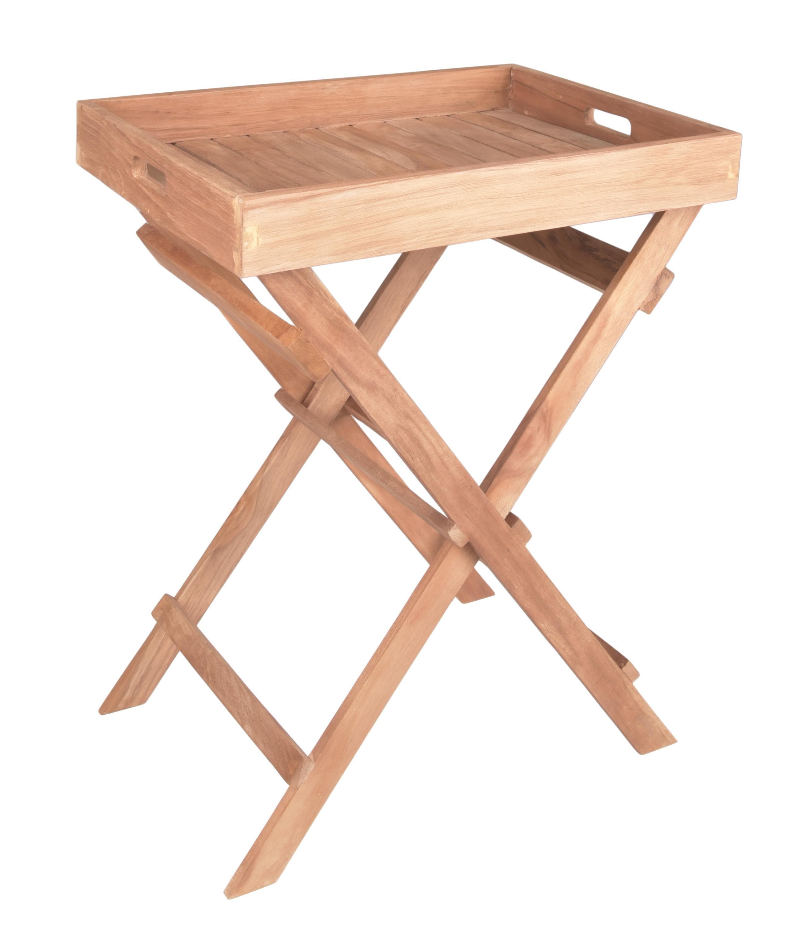 Gartenbeistelltisch Bacan Teak klappbar Braun