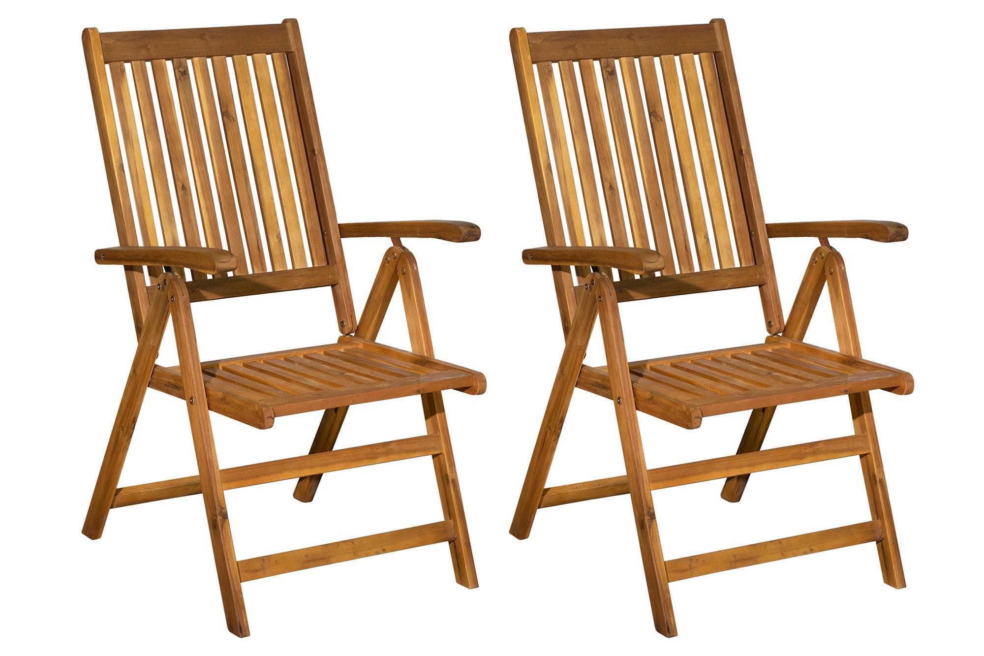Gartenklappstuhl-Set 2er Akazienholz Naturfarben