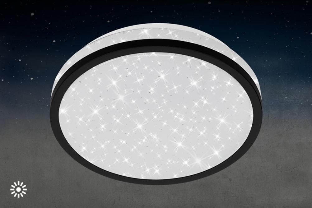 BRILONER LEUCHTEN LED Deckenleuchte NIGRA Schwarz-Weiß Sternenhimmel
