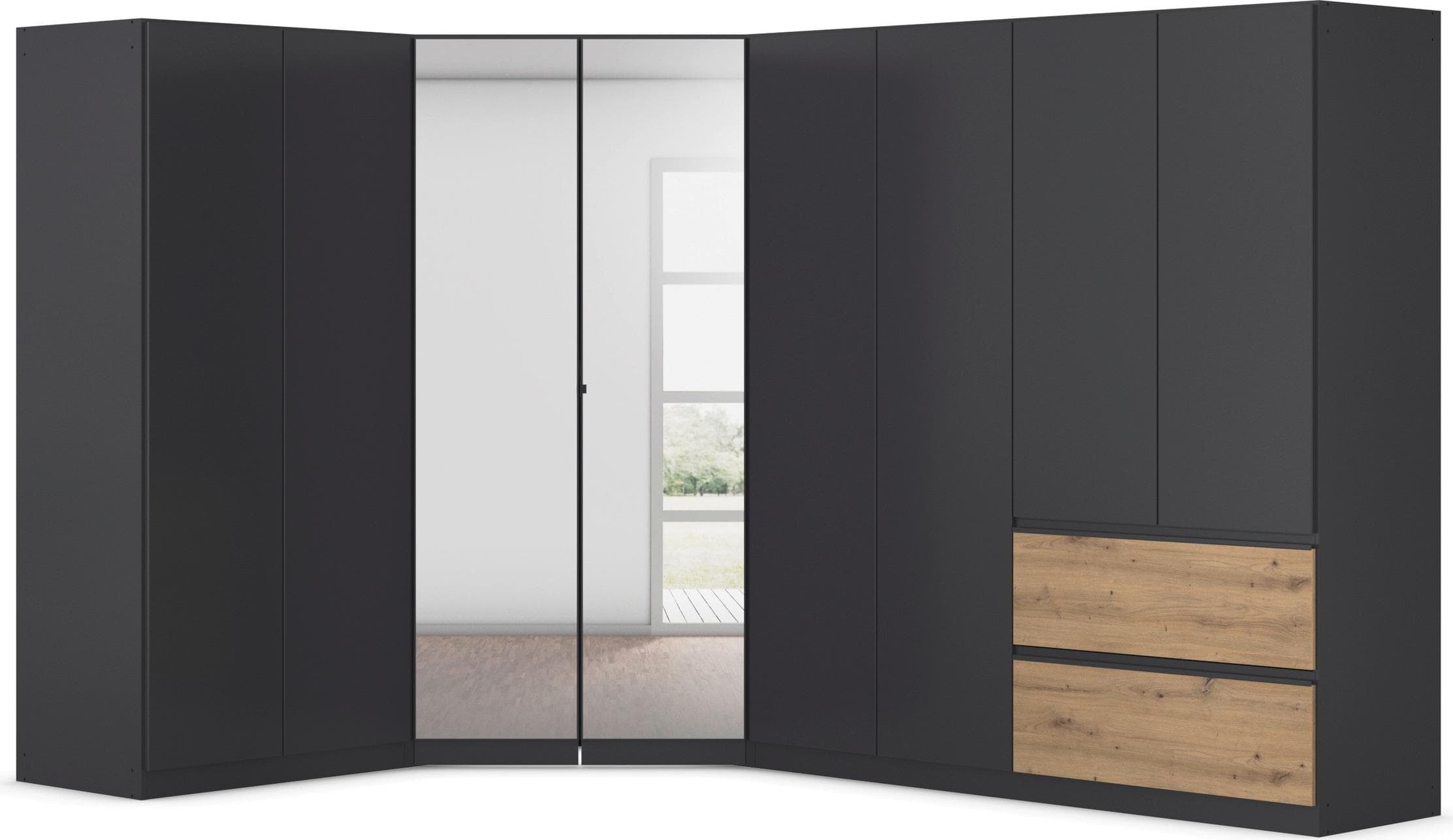 Rauch Costa Schrank-Set Grau Eiche Artisan Push-to-Open