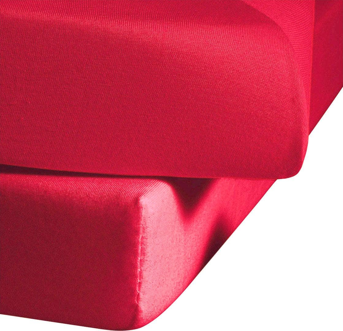 Fleuresse Spannbettlaken Jersey 100% Baumwolle Himbeere