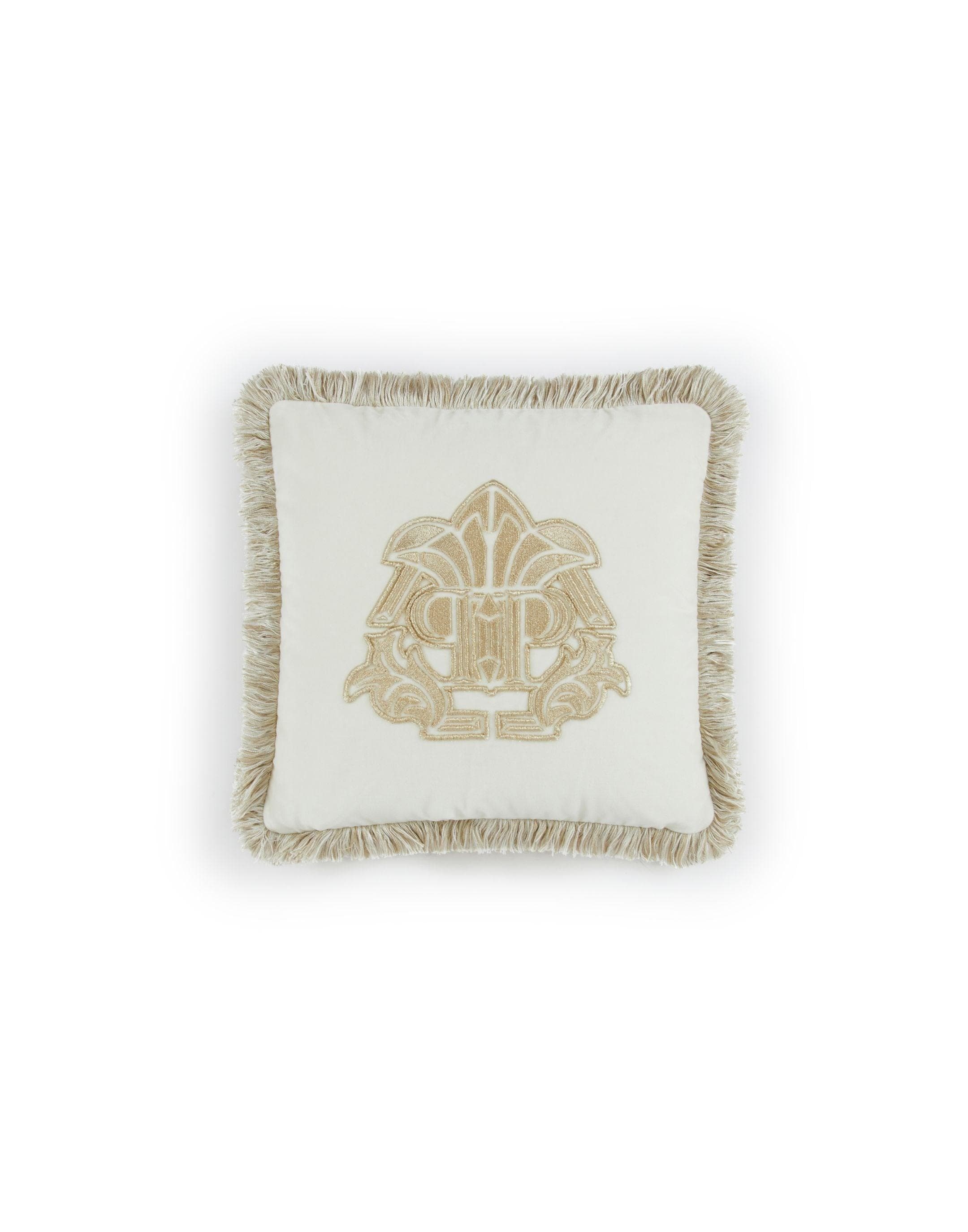 Kissenbezug Philipp Plein Cushion Gothic Monogram 60x60 Weiß