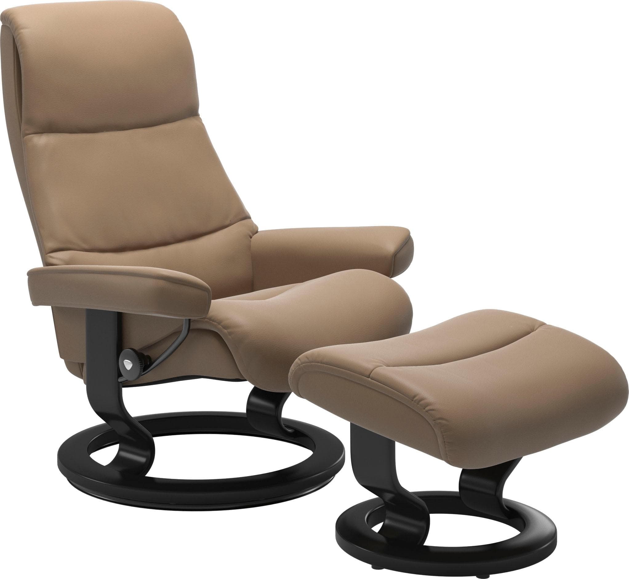 STRESSLESS Relaxsessel View Set mit Hocker Leder Braun