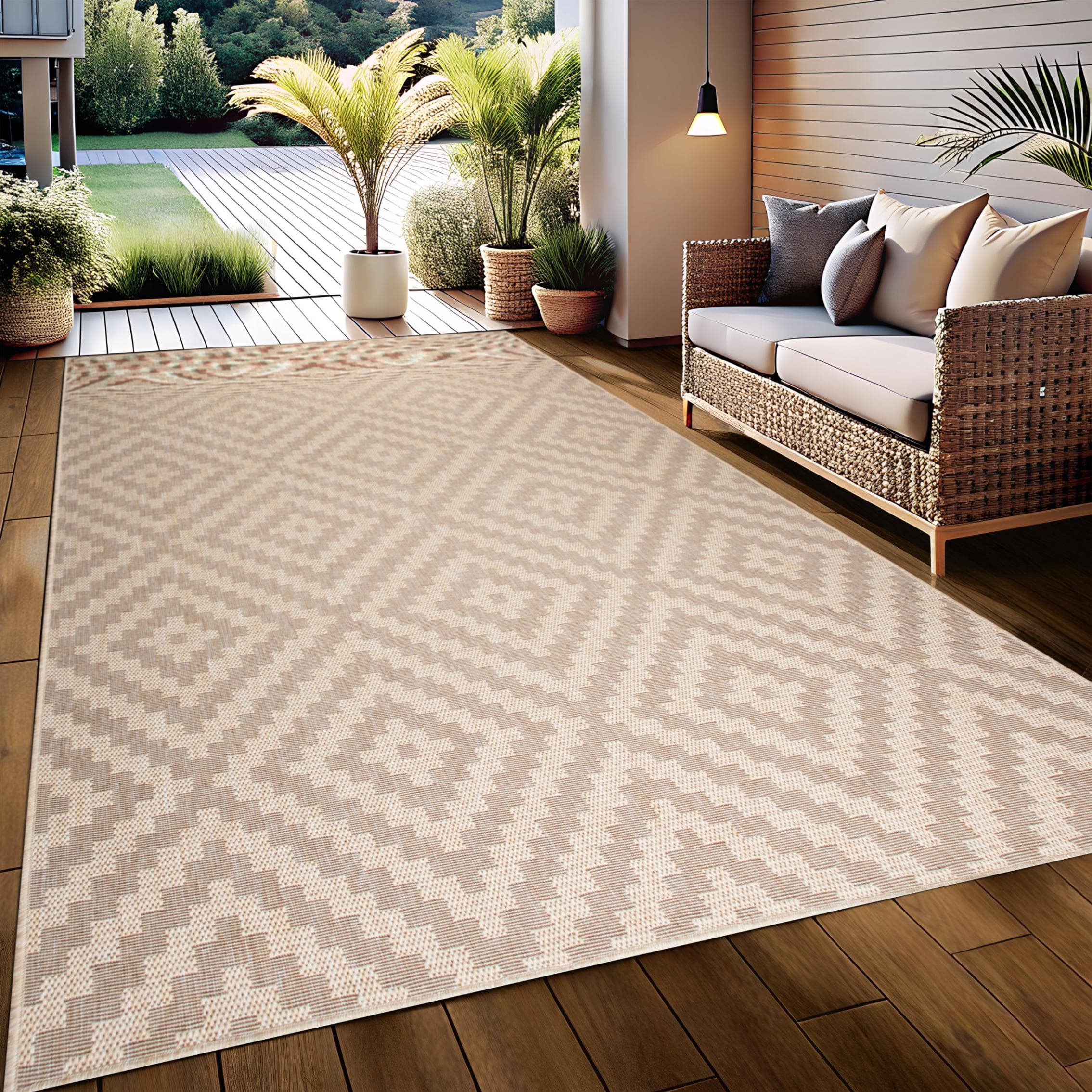 my home Cordoba Sisal-Optik Outdoor Teppich Beige