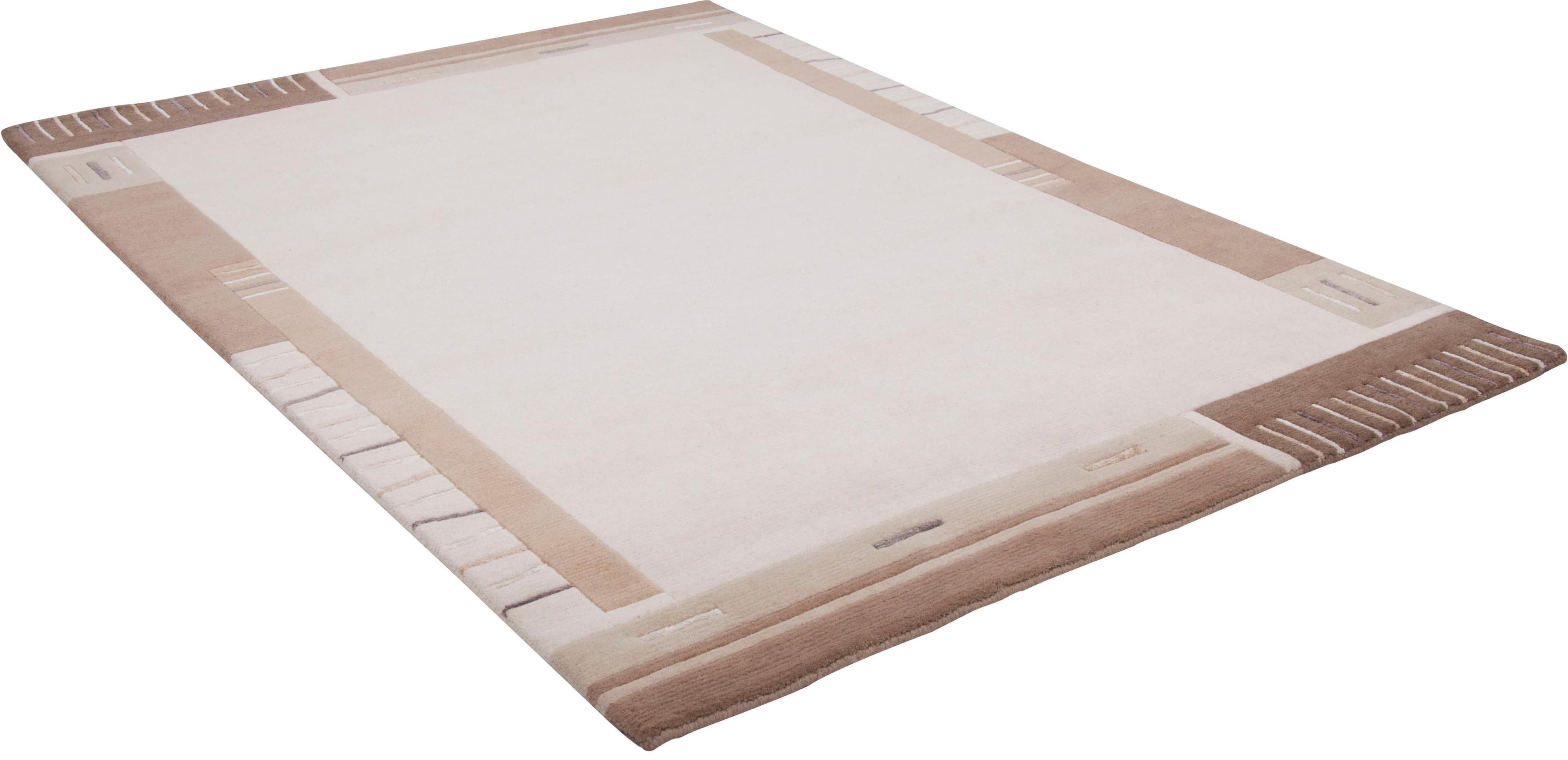 THEKO Wollteppich Kailash 110 Handgeknüpft Beige Uni