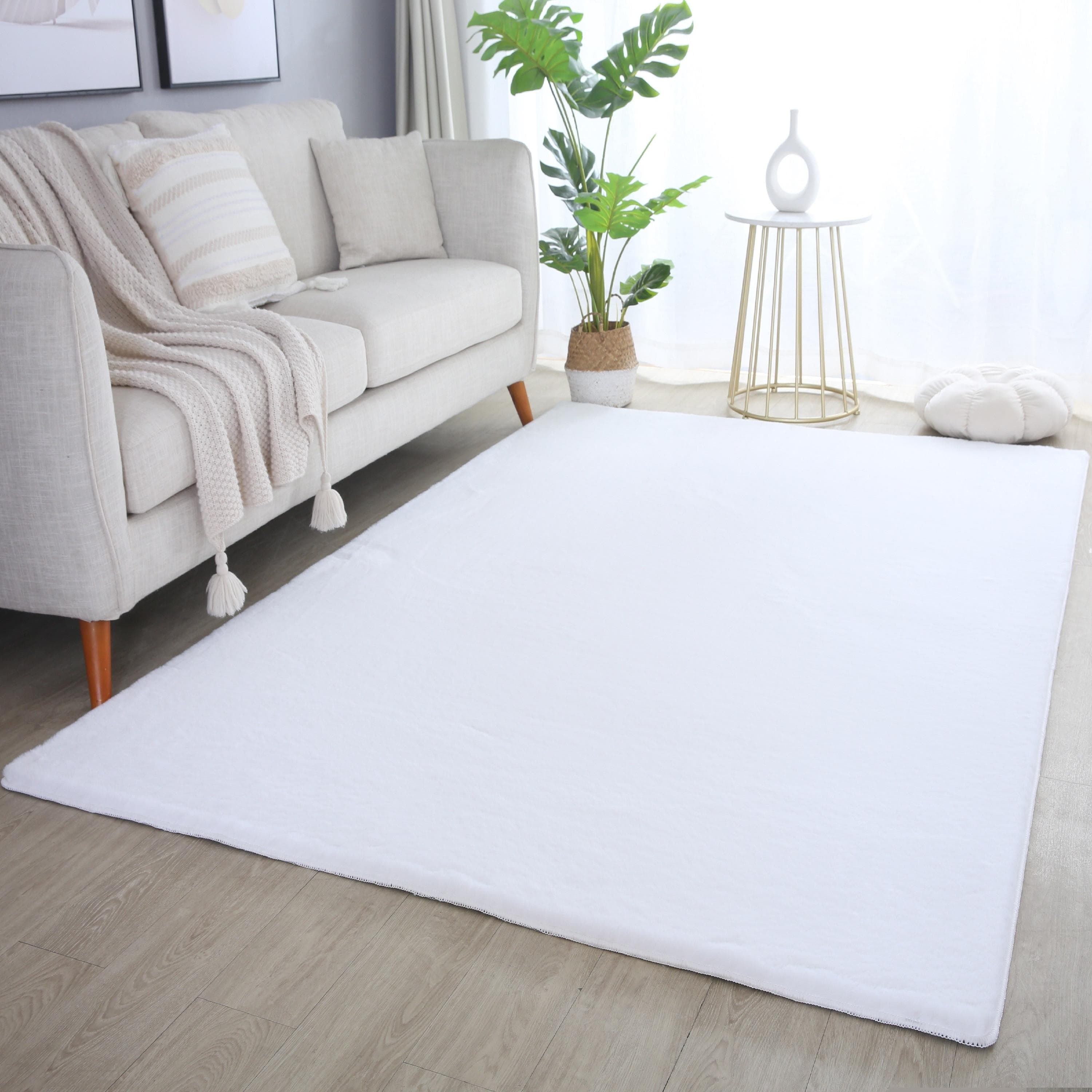 AYYILDIZ TEPPICHE POUFFY 5100 Hochflor-Teppich Weiß Polyester