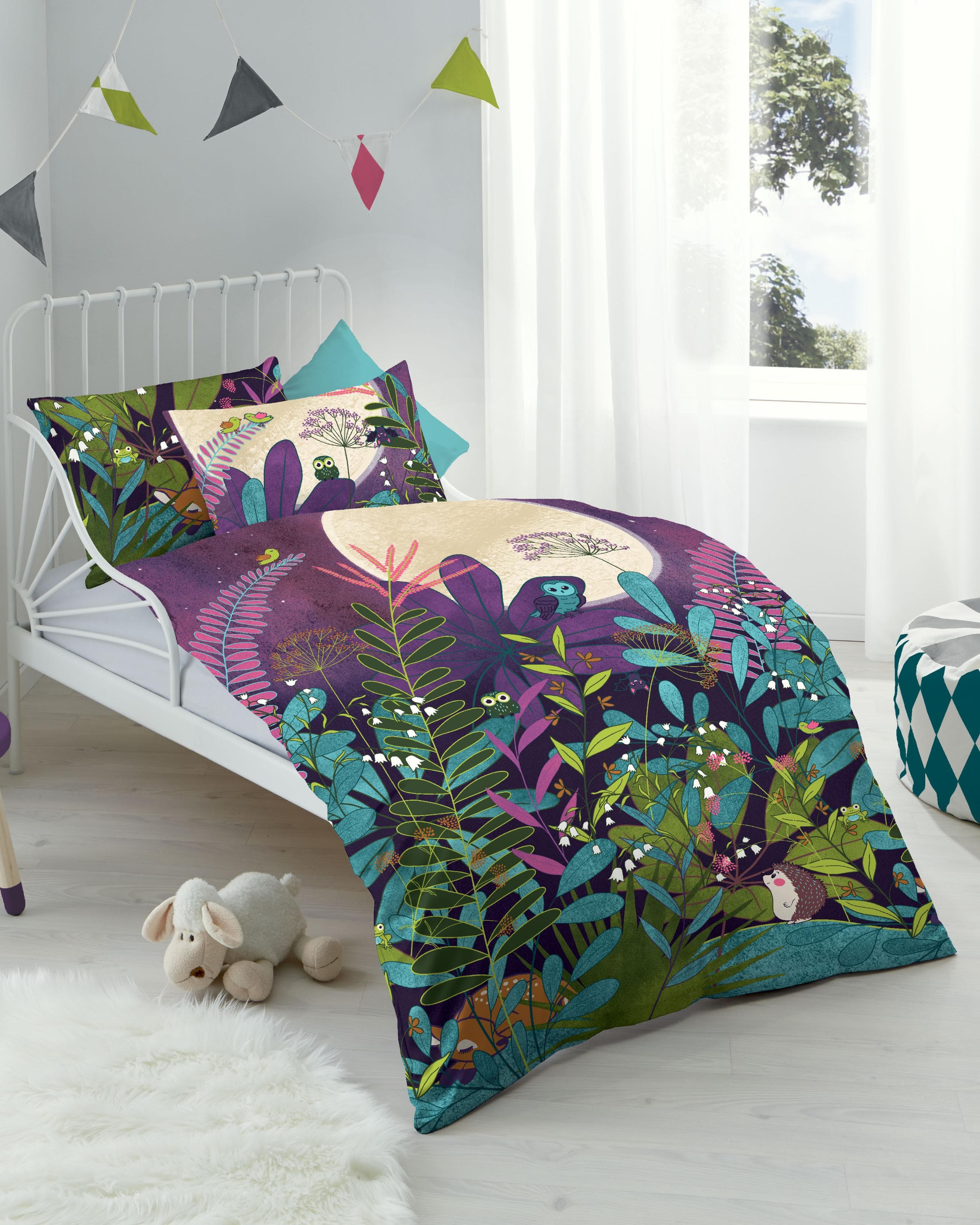 Kaeppel Kinderbettwäsche Moonshine: Renforcé Baumwolle mit Eulen-Motiv