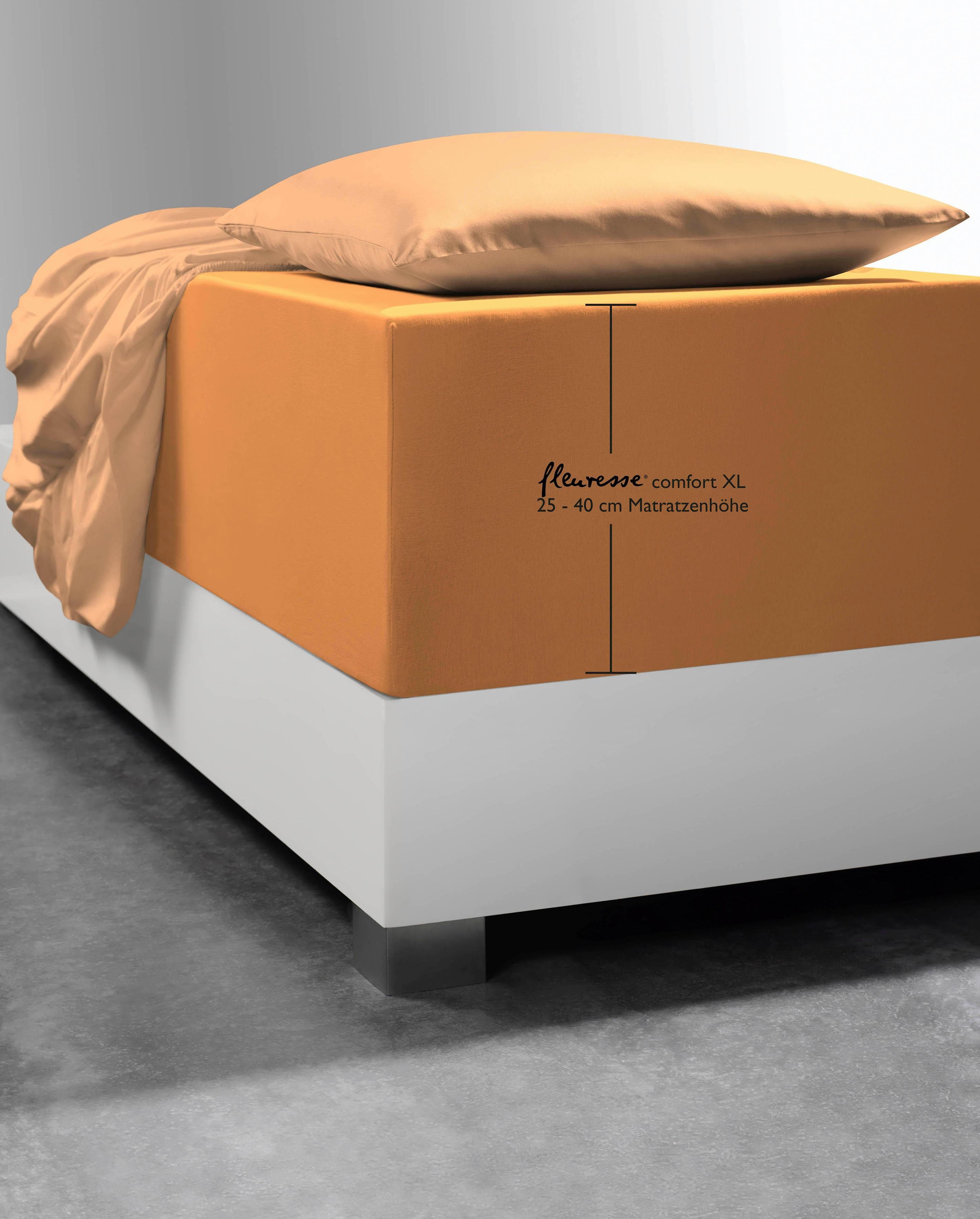 Fleuresse Comfort XL Spannbettlaken: Mako-Jersey, Gummizug Rundum