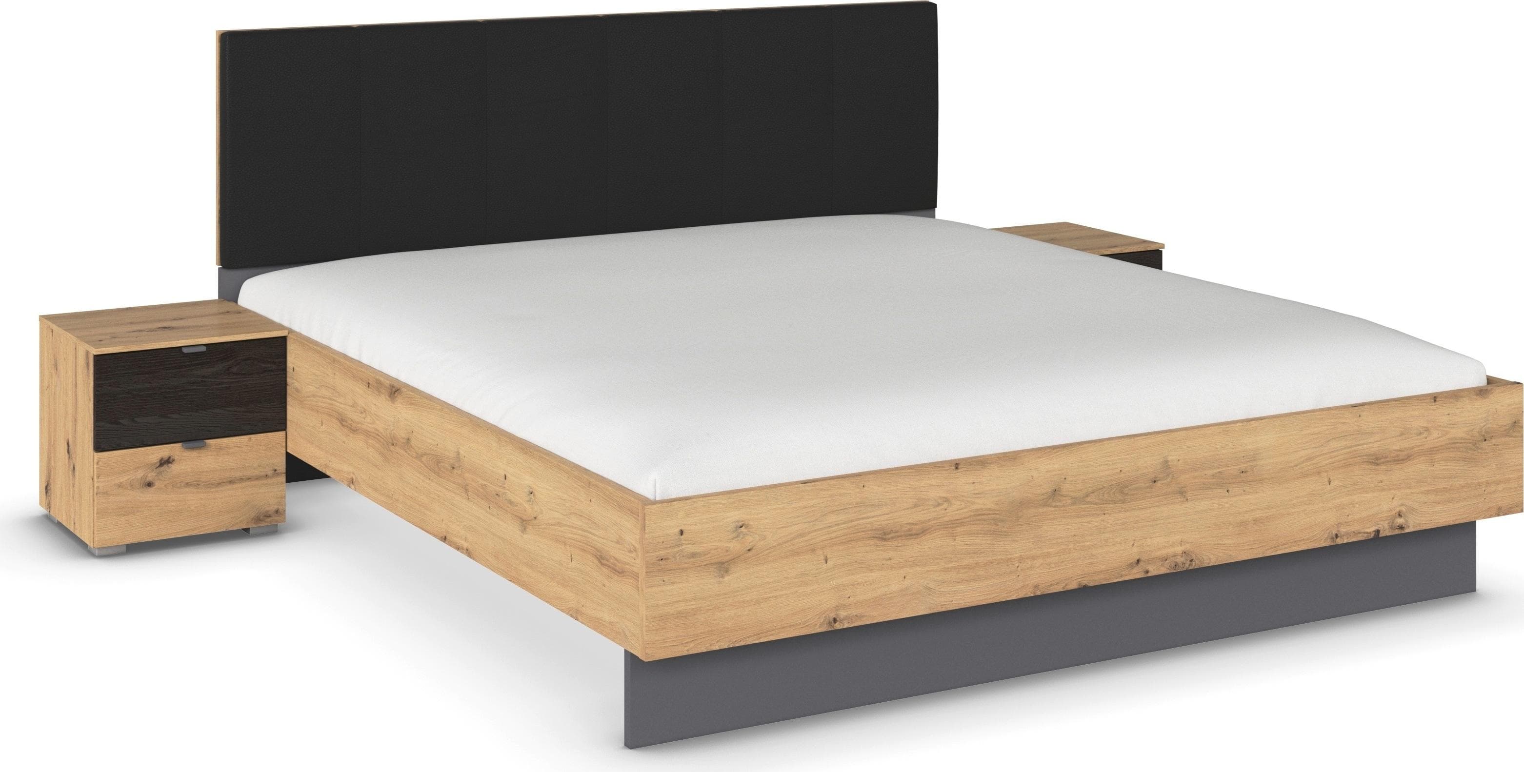 Rauch Bettanlage Apollon Doppelbett mit 2 Nachttischen Lederoptik