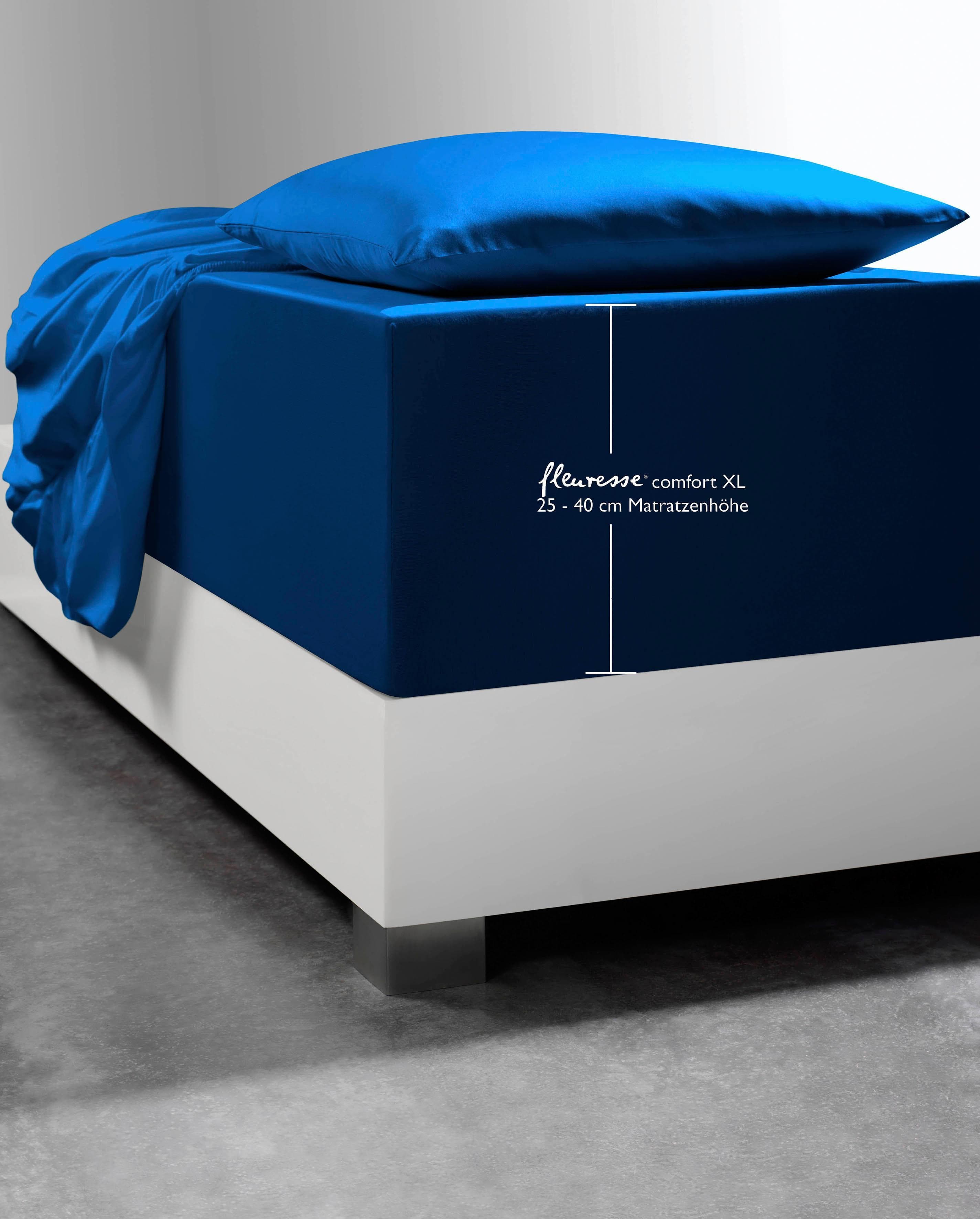fleuresse Spannbettlaken Comfort XL: Baumwolle, Elastan, Rundumgummi