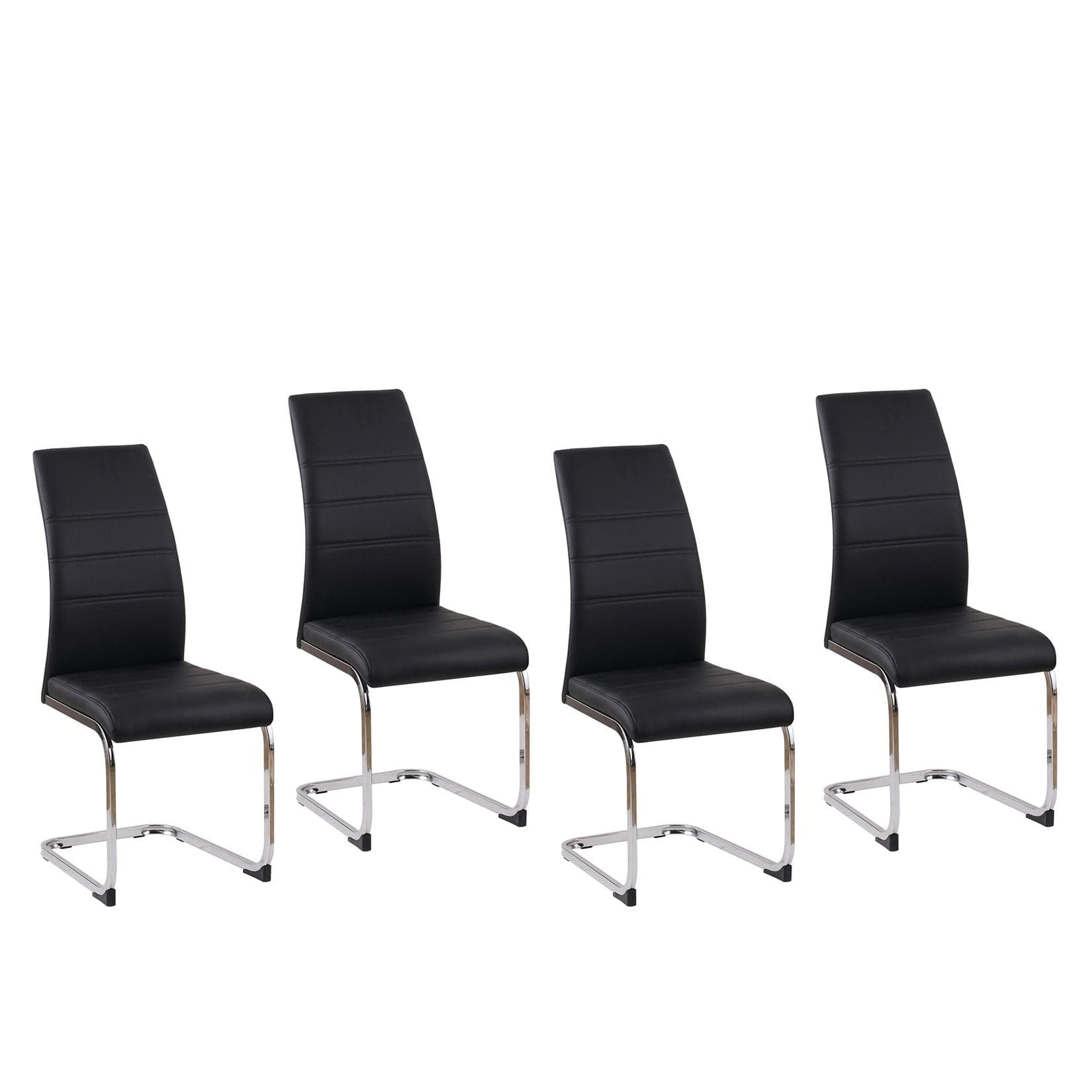 HTI-Living Schwingstuhl SallyC Schwarz Set 4 St. Kunstleder Esszimmerstuhl