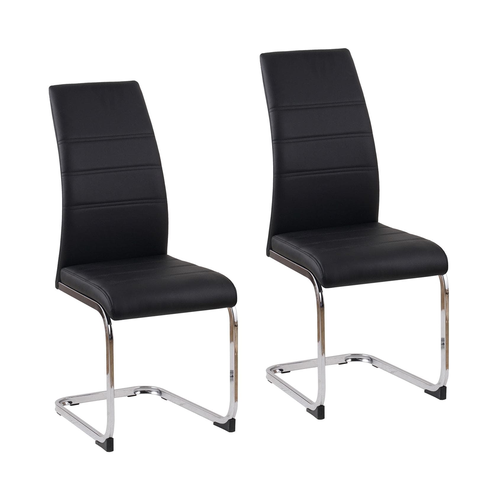 HTI-Living Freischwinger Schwingstuhl SallyC PU Schwarz 2er Set