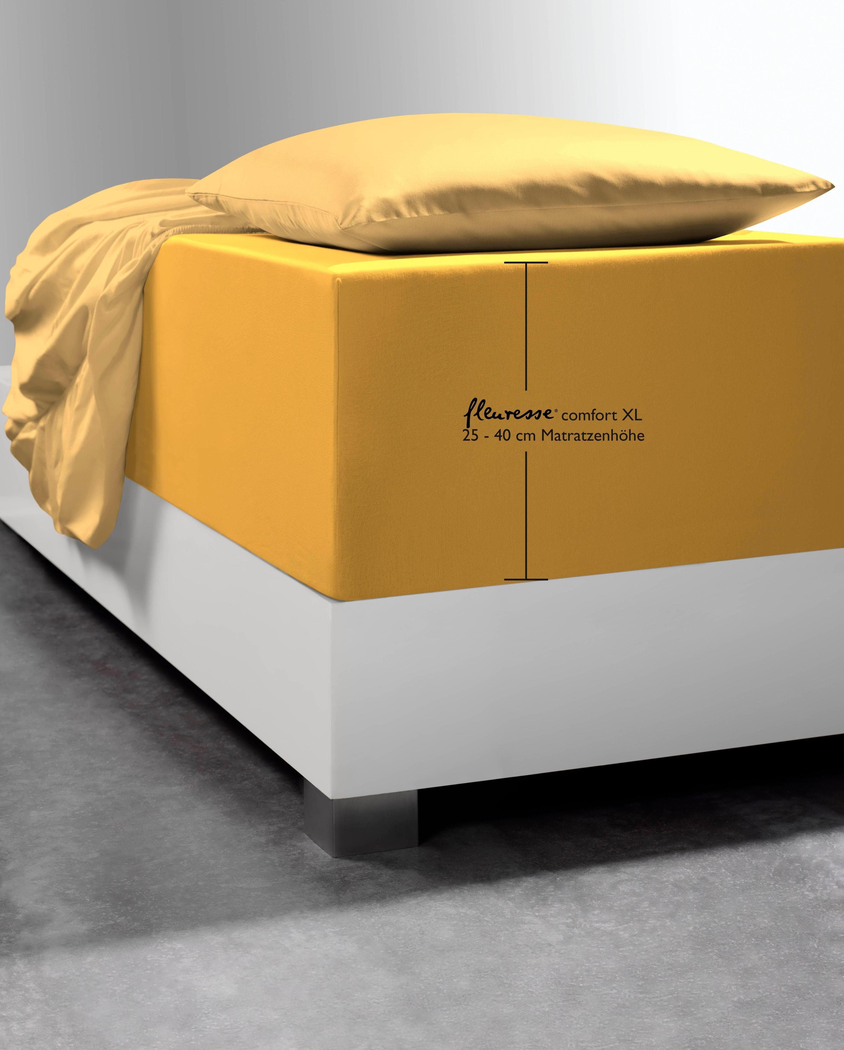 fleuresse Spannbettlaken Comfort XL Gelb