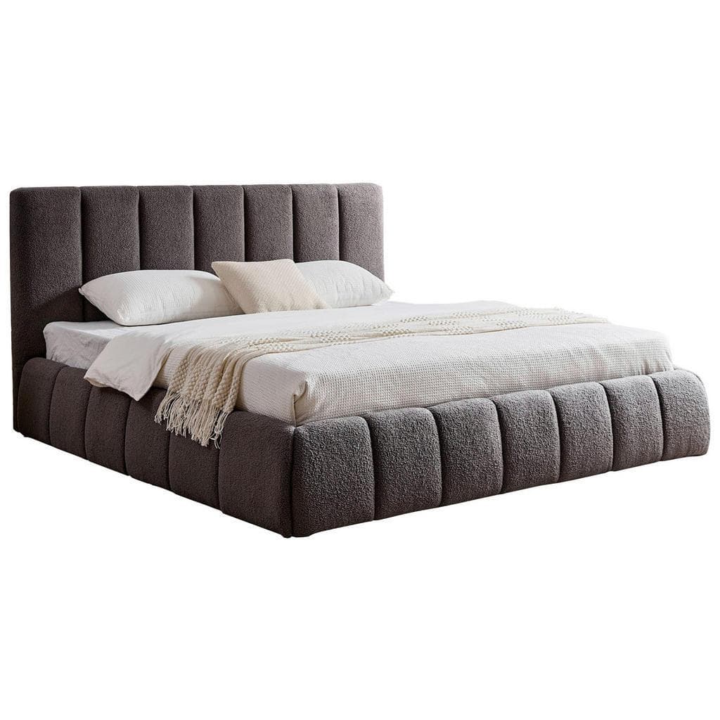 Boxxx Polsterbett Grau mit Bettkasten und Lattenrost