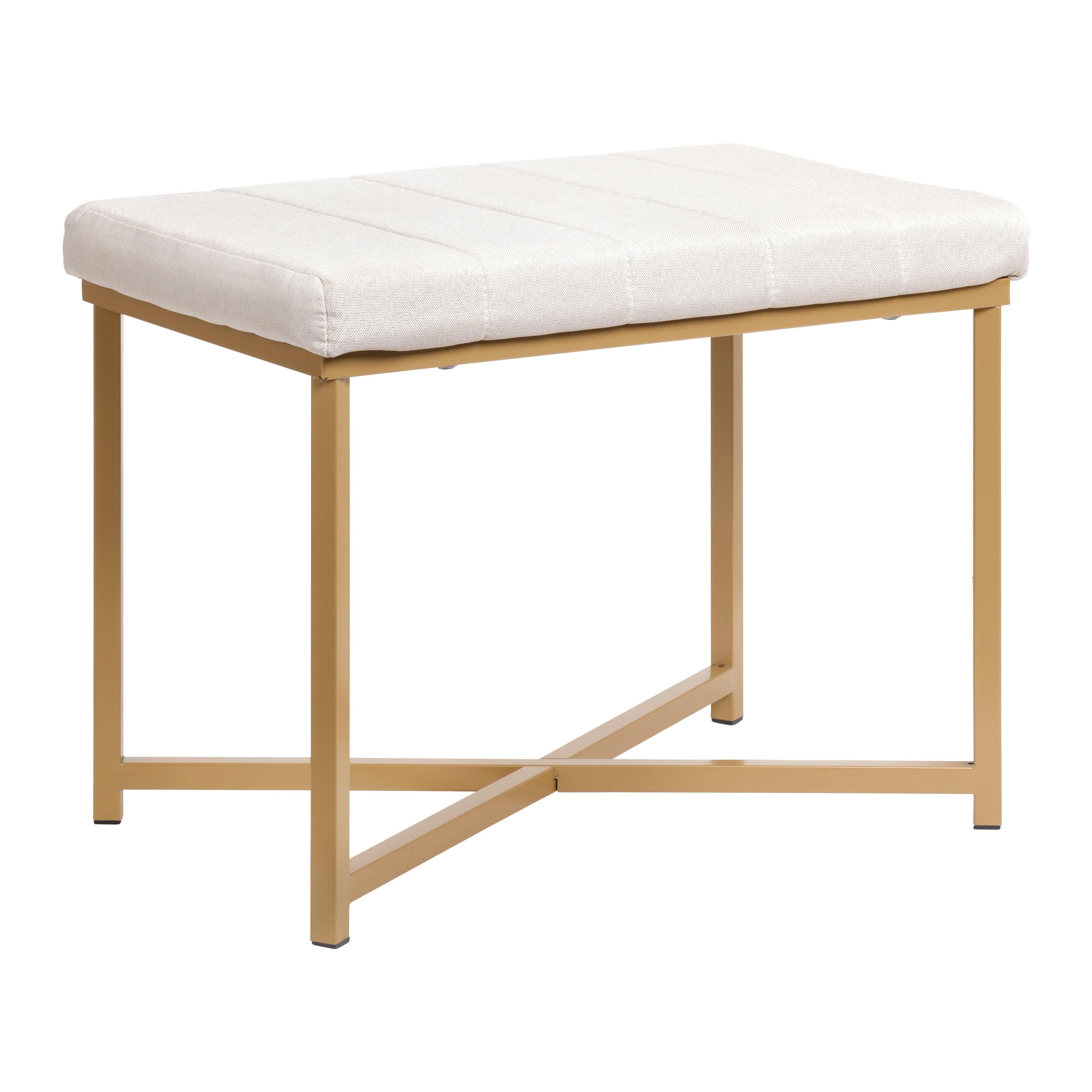 Sitzbank Leo Goldfarben/Beige - Moderne Abstellbank mit eleganter Optik