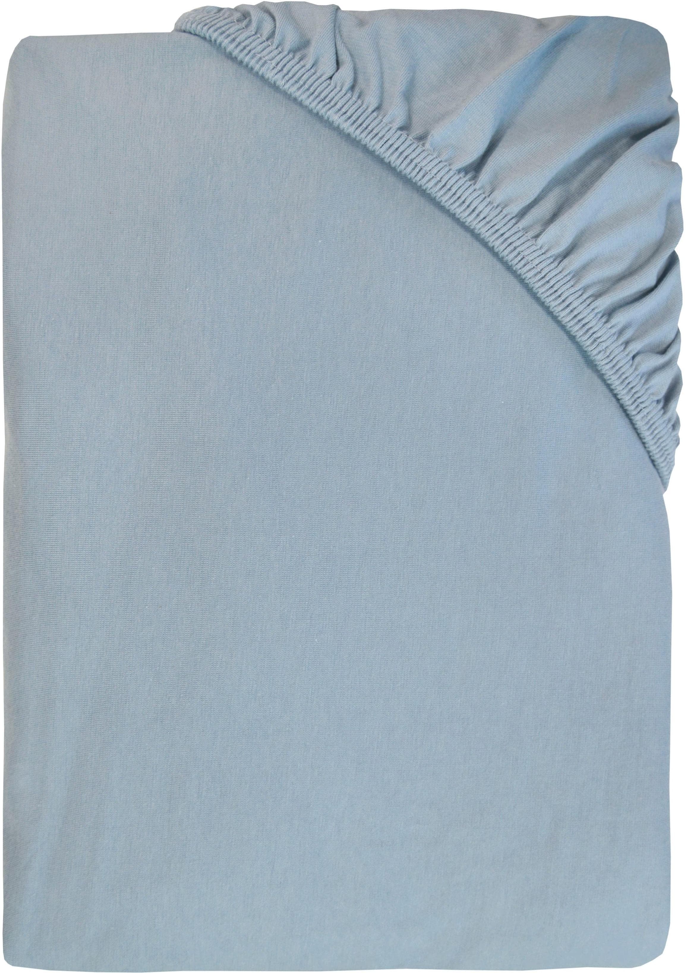 Dyckhoff Spannbettlaken Uni Blau Jersey Bettlaken