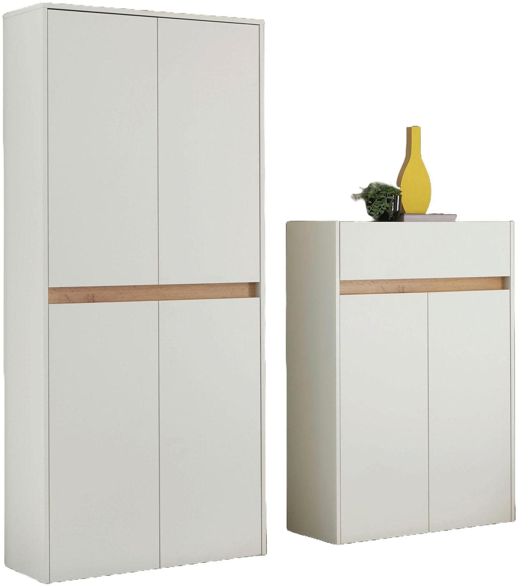INOSIGN Garderoben-Set City/Giron, moderne Garderobe, viel Stauraum, ca. 48 Schuhe, (Set, 2-St), enthält zwei Schuhschränke, ausreichend Stauraum
