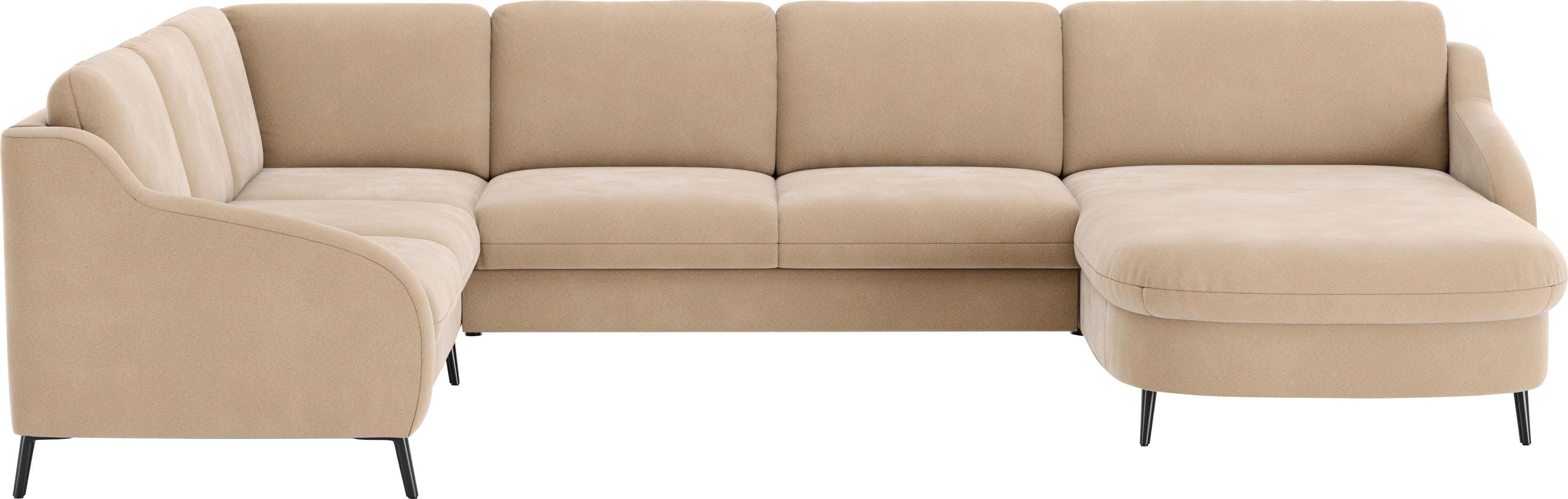 SIT & MORE Wohnlandschaft Soul U-Form Braun Microfaser