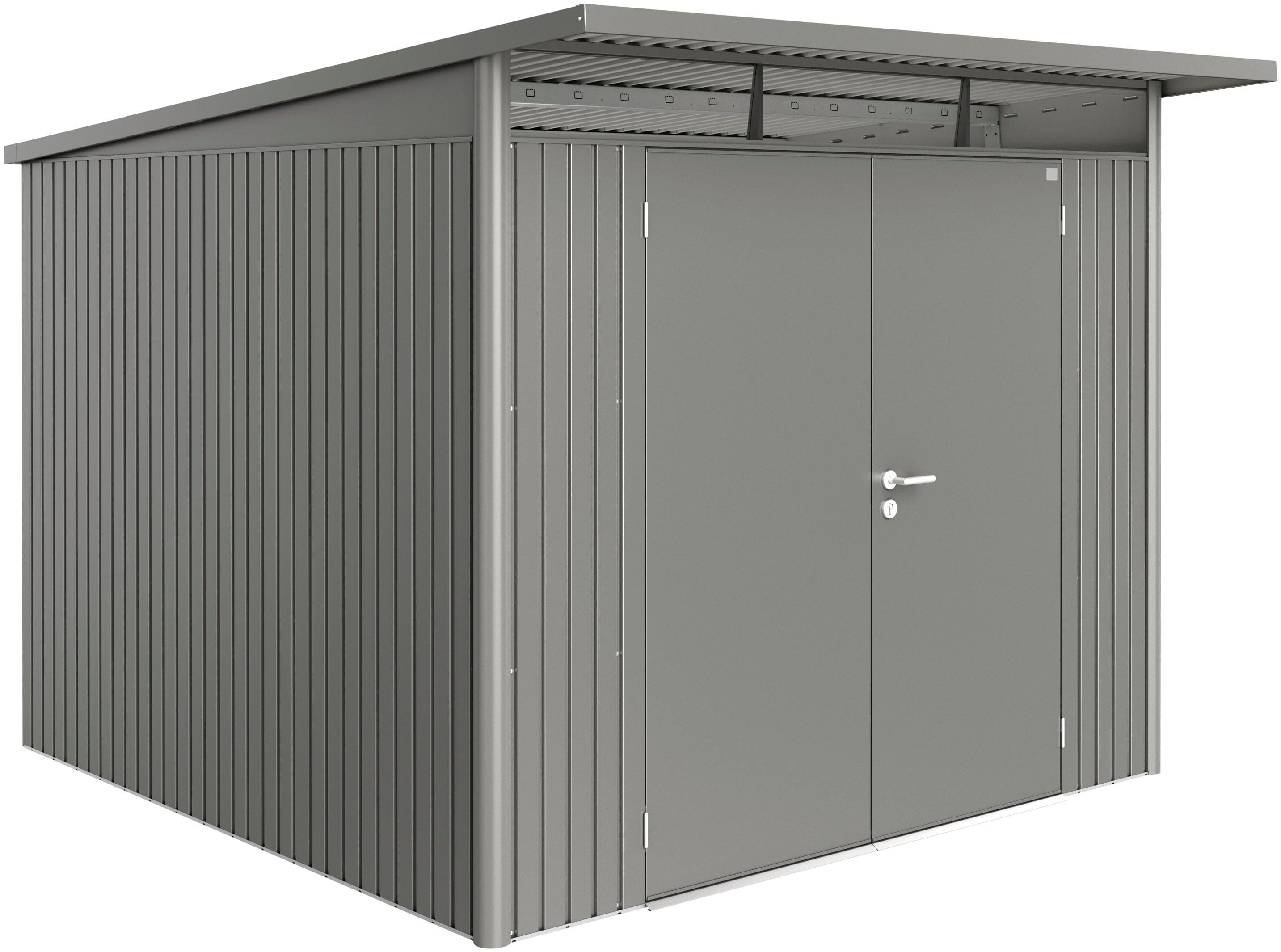 BioHort Gerätehaus AvantGarde Gr. A7 Quarzgrau Metallic Stahl